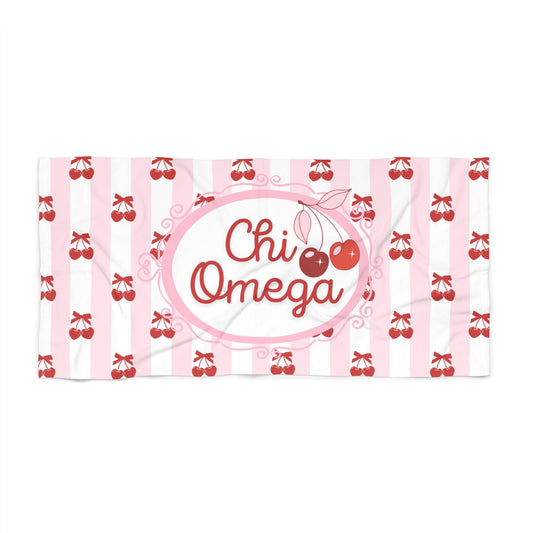 Chi Omega Cherry Beach Towel - Ivy Society