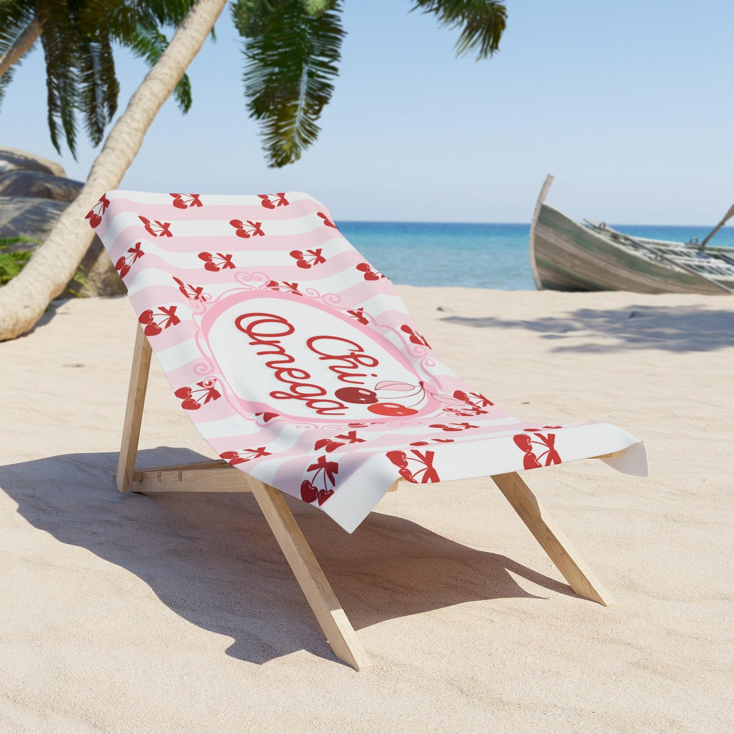 Chi Omega Cherry Beach Towel - Ivy Society