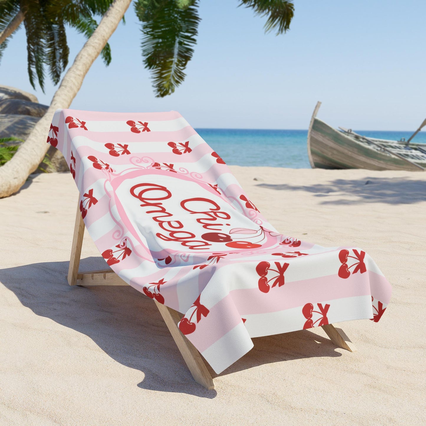 Chi Omega Cherry Beach Towel - Ivy Society