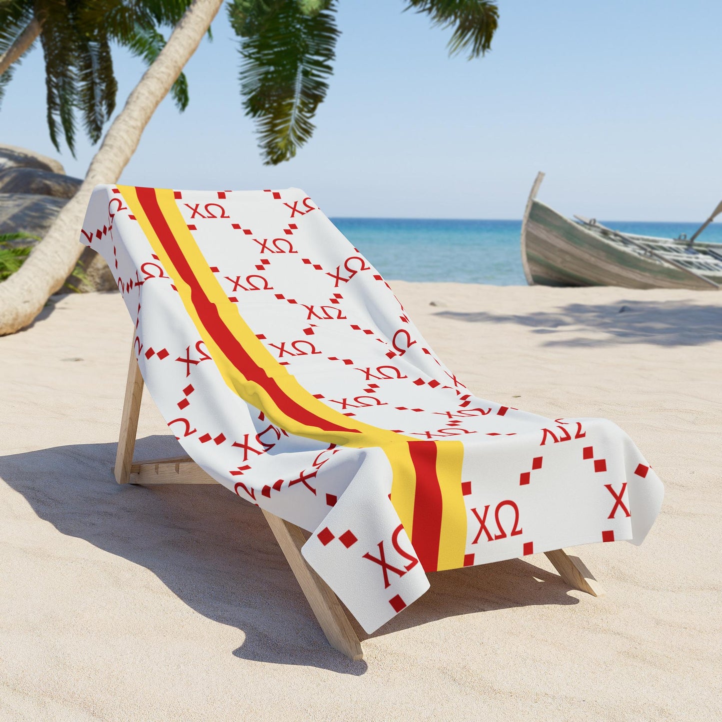 Chi Omega Design Beach Towel - Ivy Society