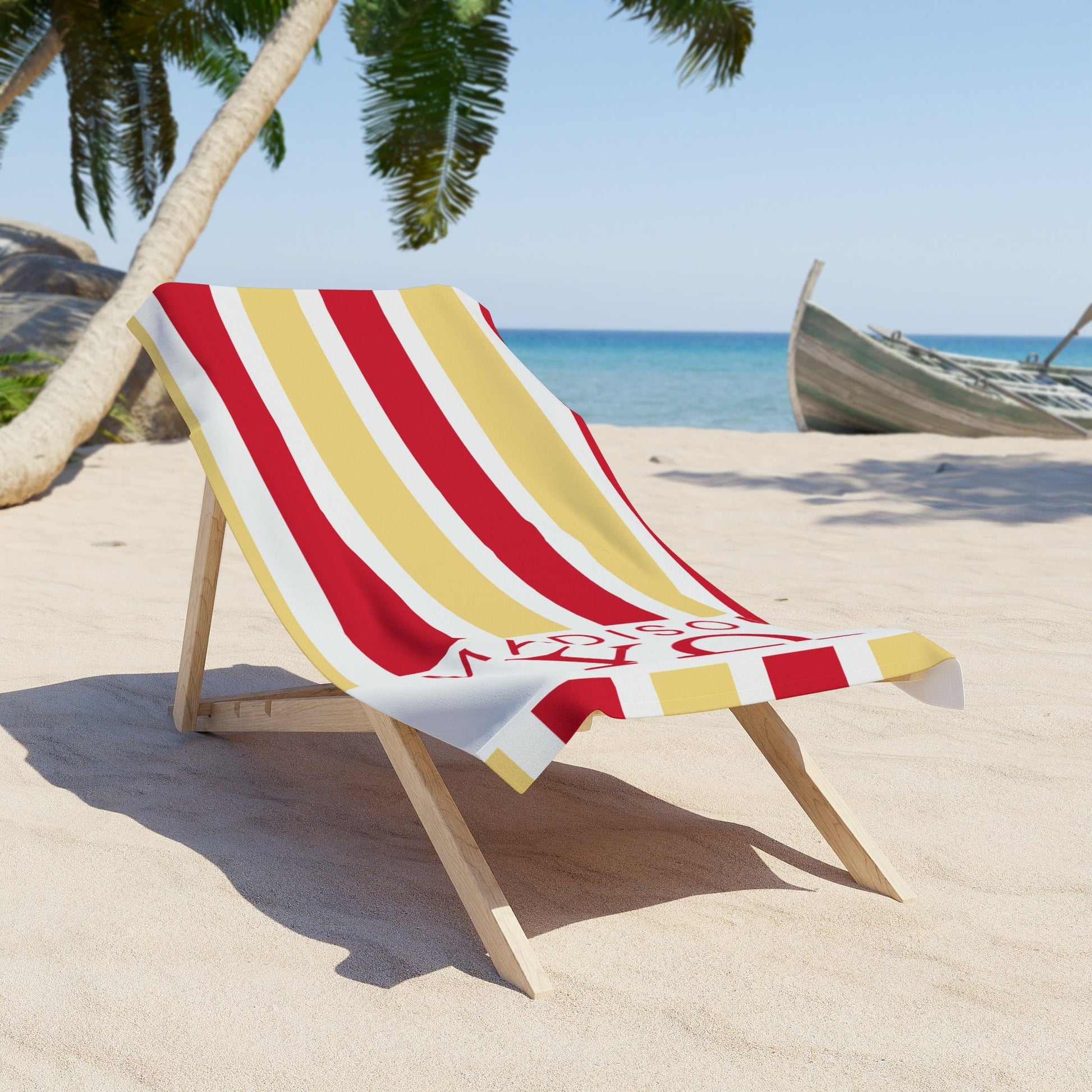 Chi Omega Personalized Stripe Beach Towel - Ivy Society