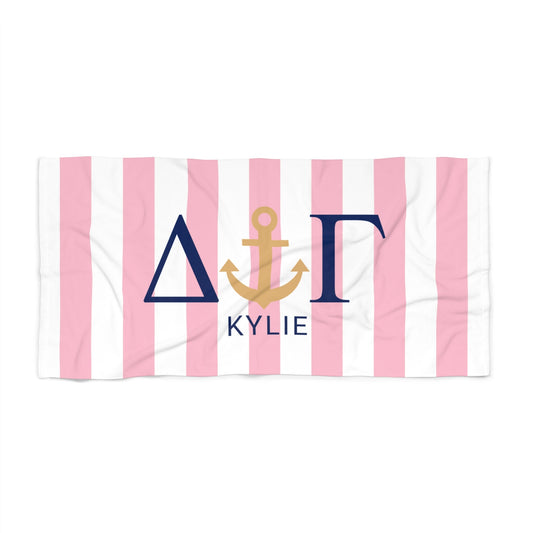 Delta Gamma Personalized Anchor Beach Towel - Ivy Society