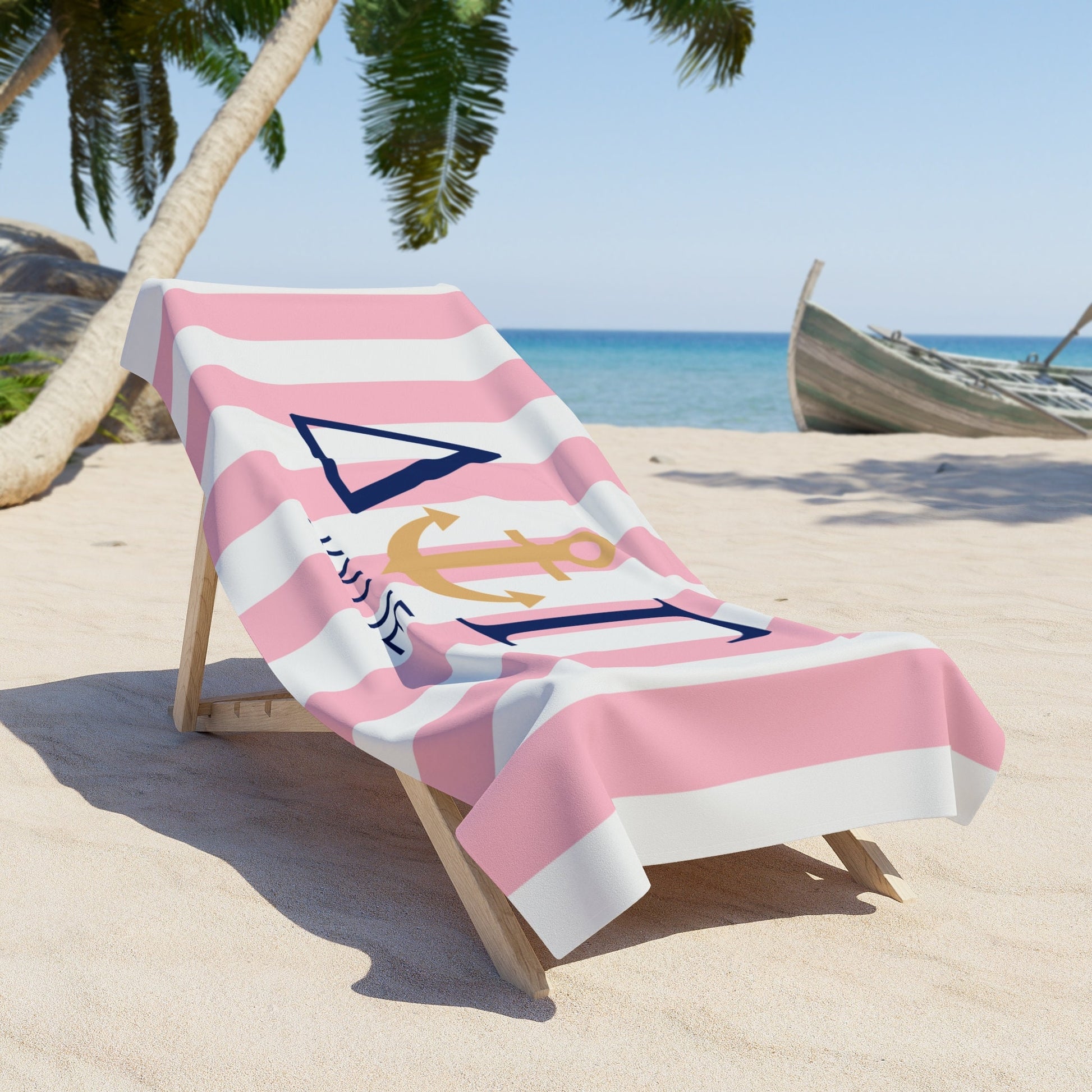 Delta Gamma Personalized Anchor Beach Towel - Ivy Society