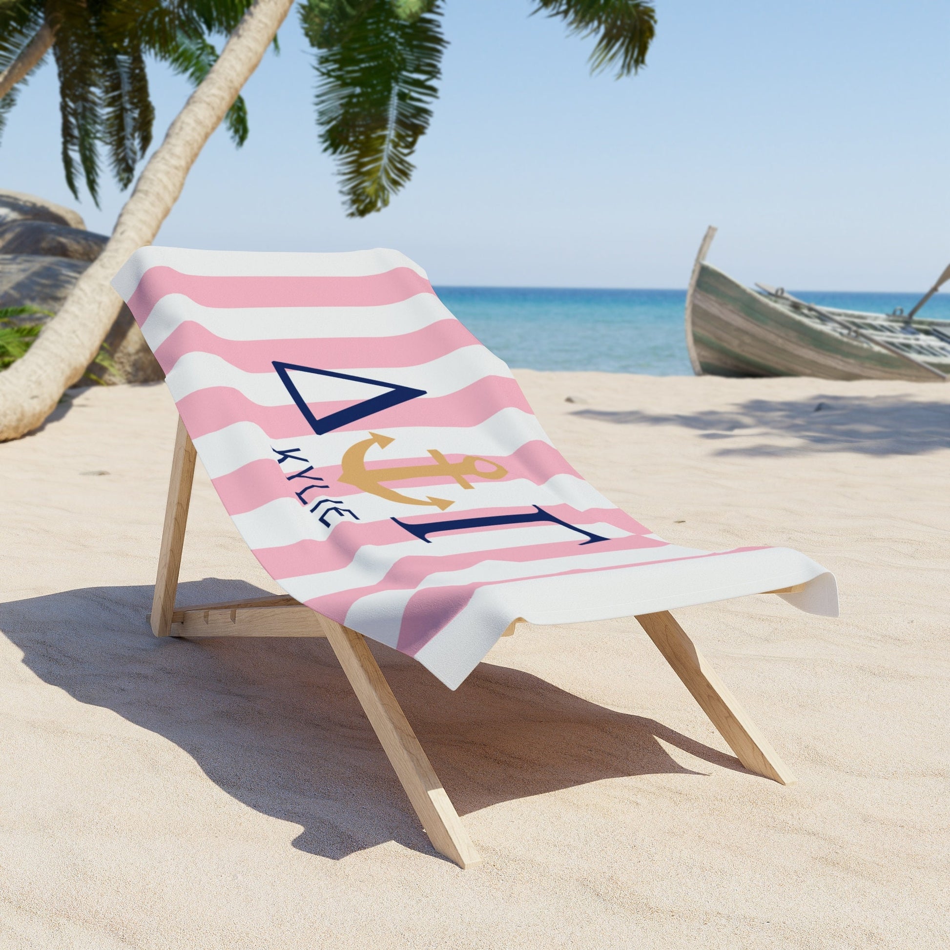 Delta Gamma Personalized Anchor Beach Towel - Ivy Society