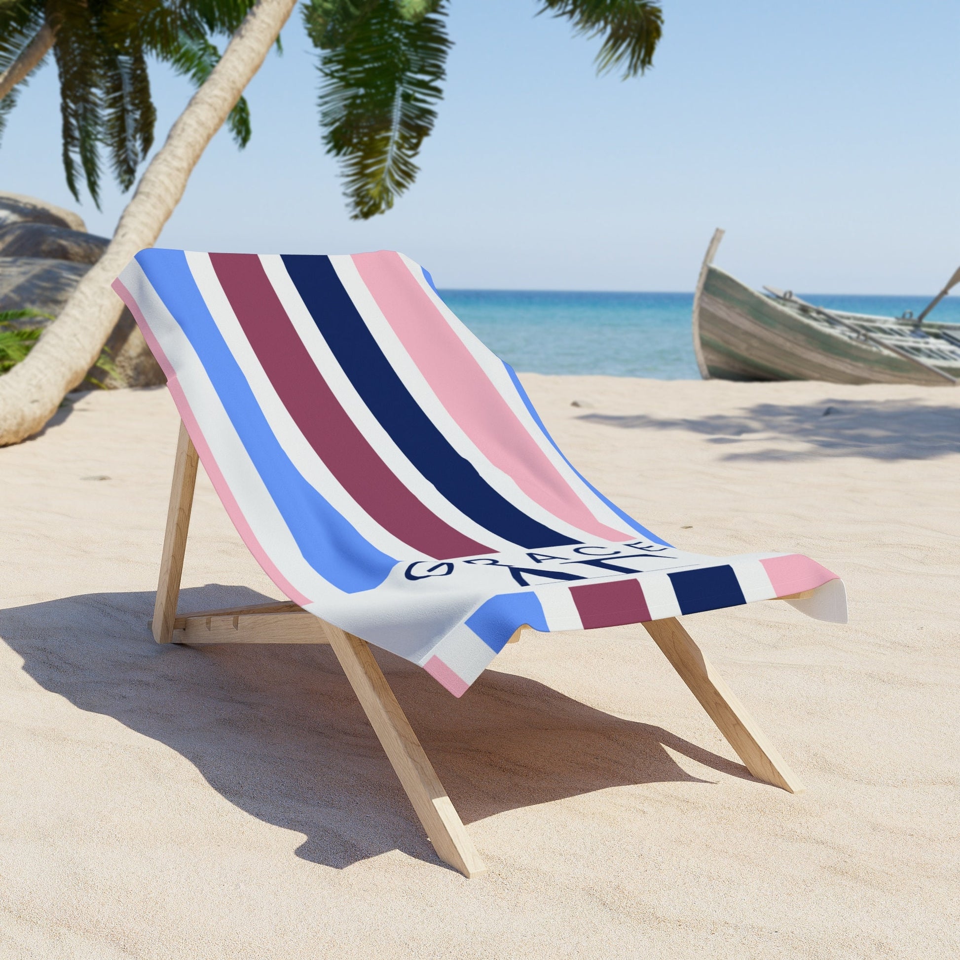 Delta Gamma Personalized Stripe Beach Towel - Ivy Society