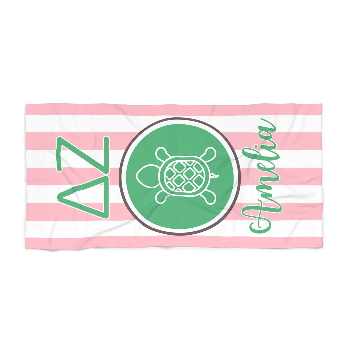 Delta Zeta Turtle Personalized Beach Towel - Ivy Society