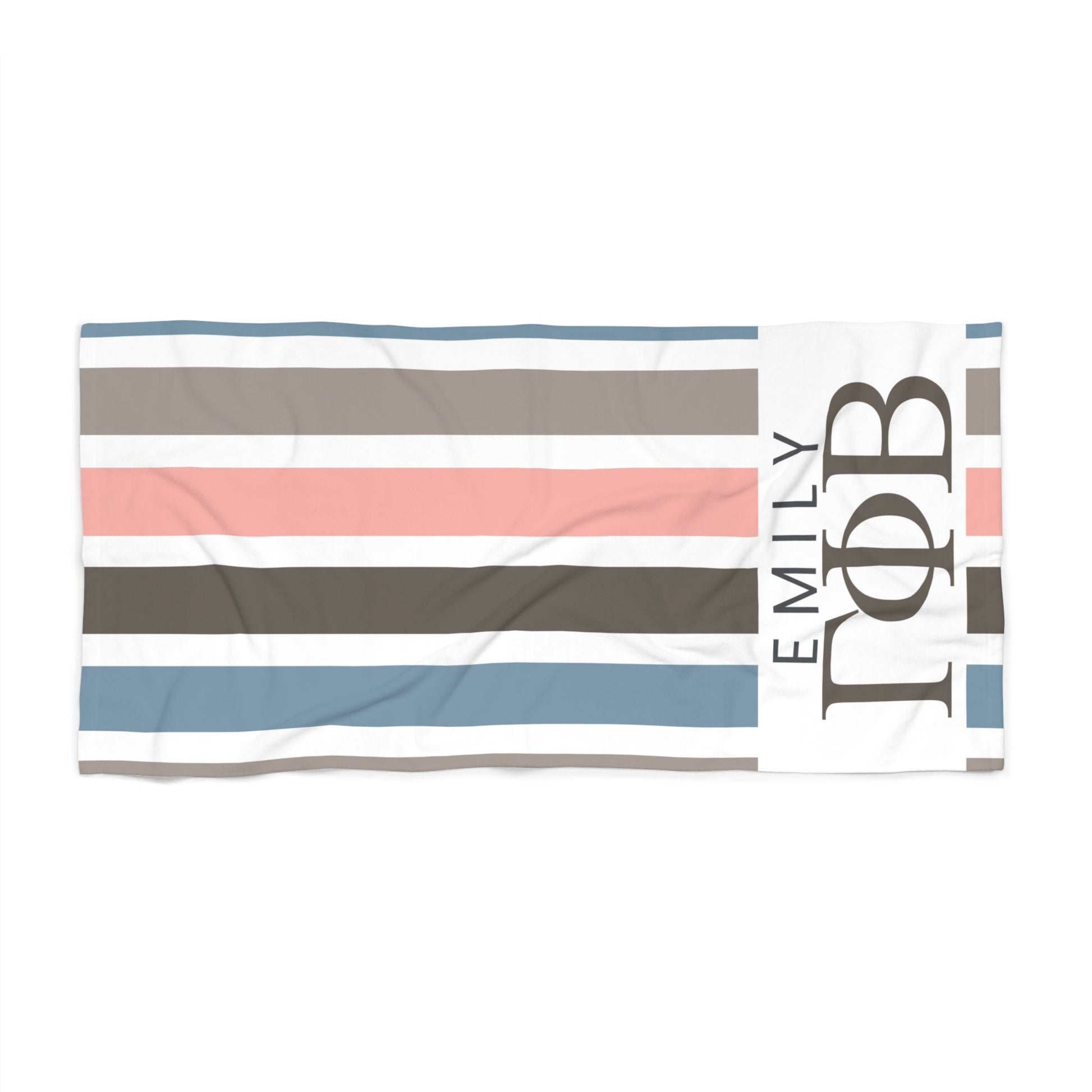 Gamma Phi Beta Personalized Stripe Beach Towel - Ivy Society
