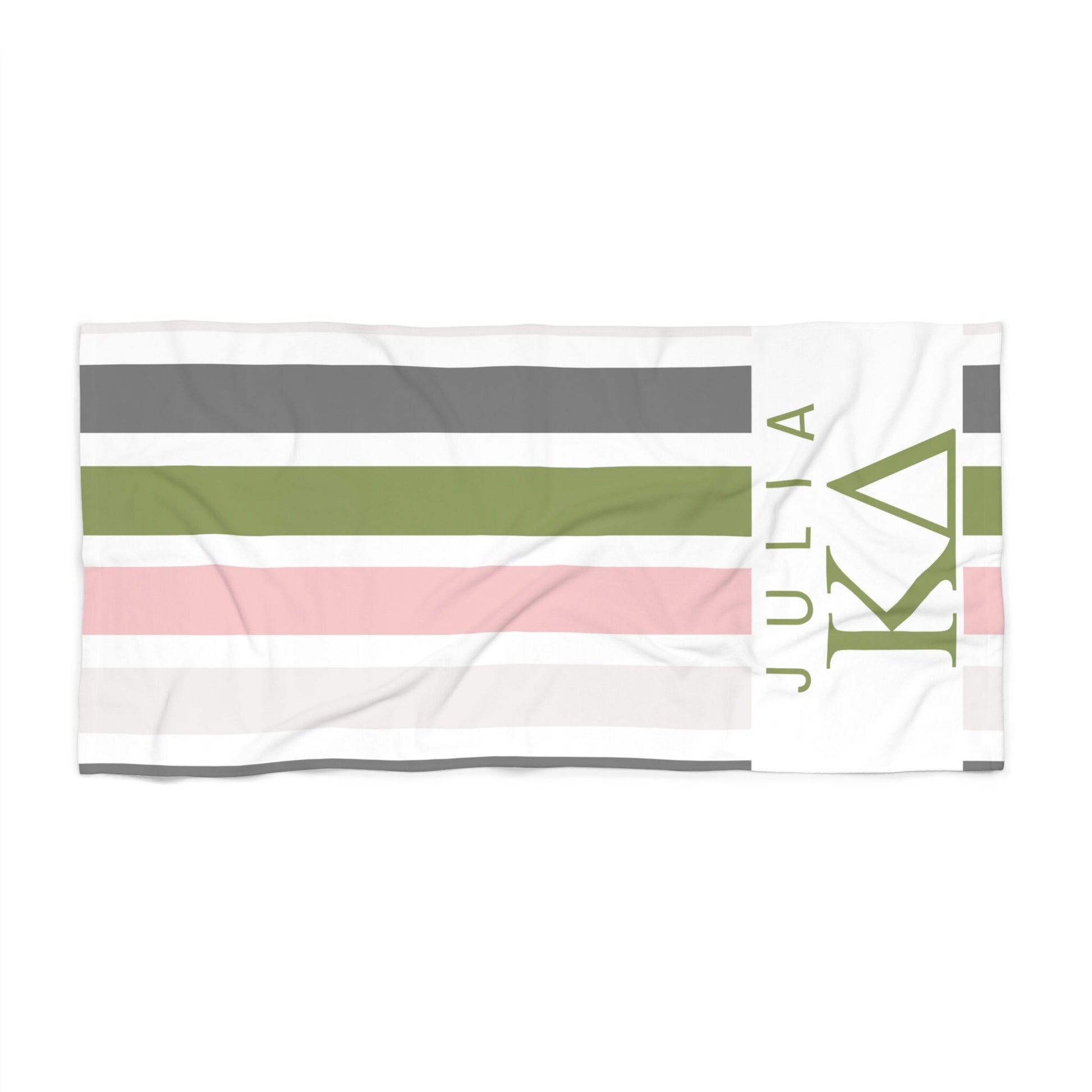 Kappa Delta Personalized Stripe Beach Towel - Ivy Society