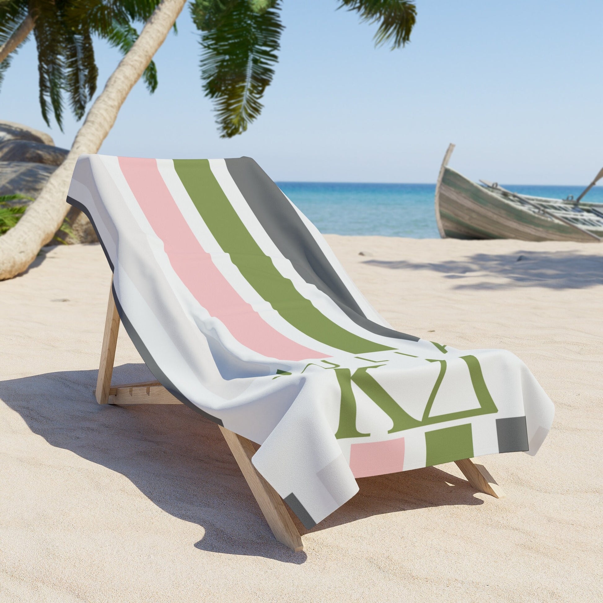 Kappa Delta Personalized Stripe Beach Towel - Ivy Society