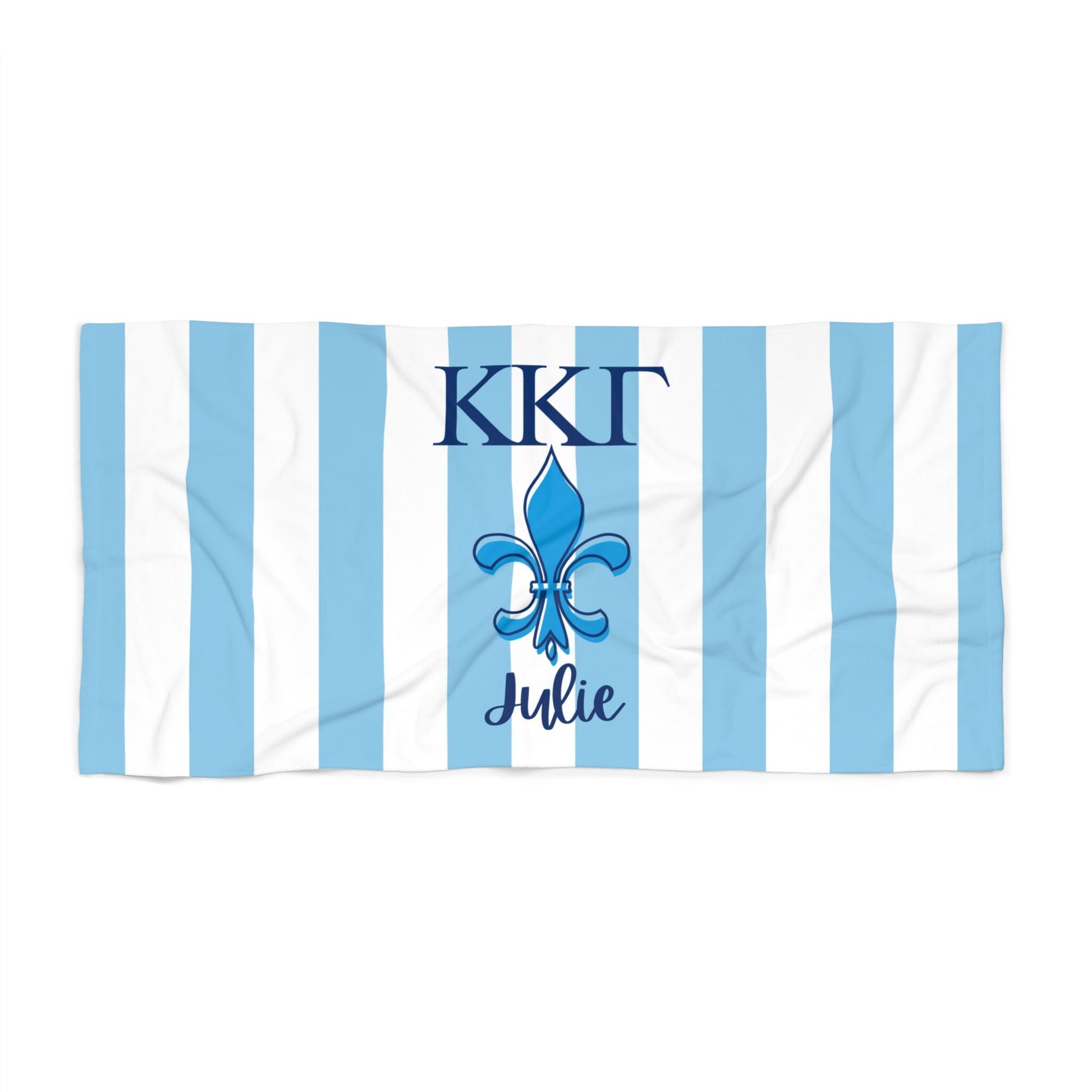Kappa Kappa Gamma Personalized Striped Beach Towel - Ivy Society