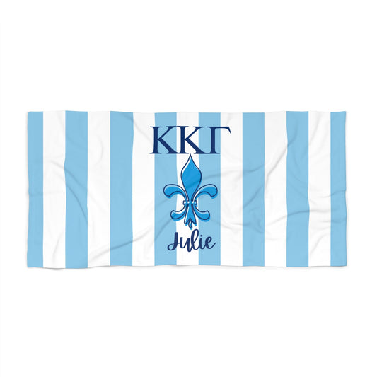 Kappa Kappa Gamma Personalized Striped Beach Towel - Ivy Society