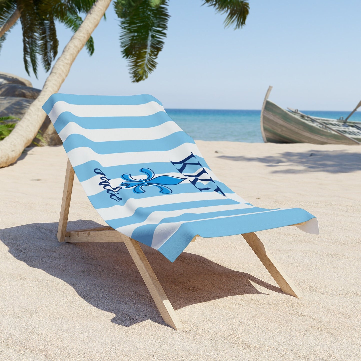 Kappa Kappa Gamma Personalized Striped Beach Towel - Ivy Society