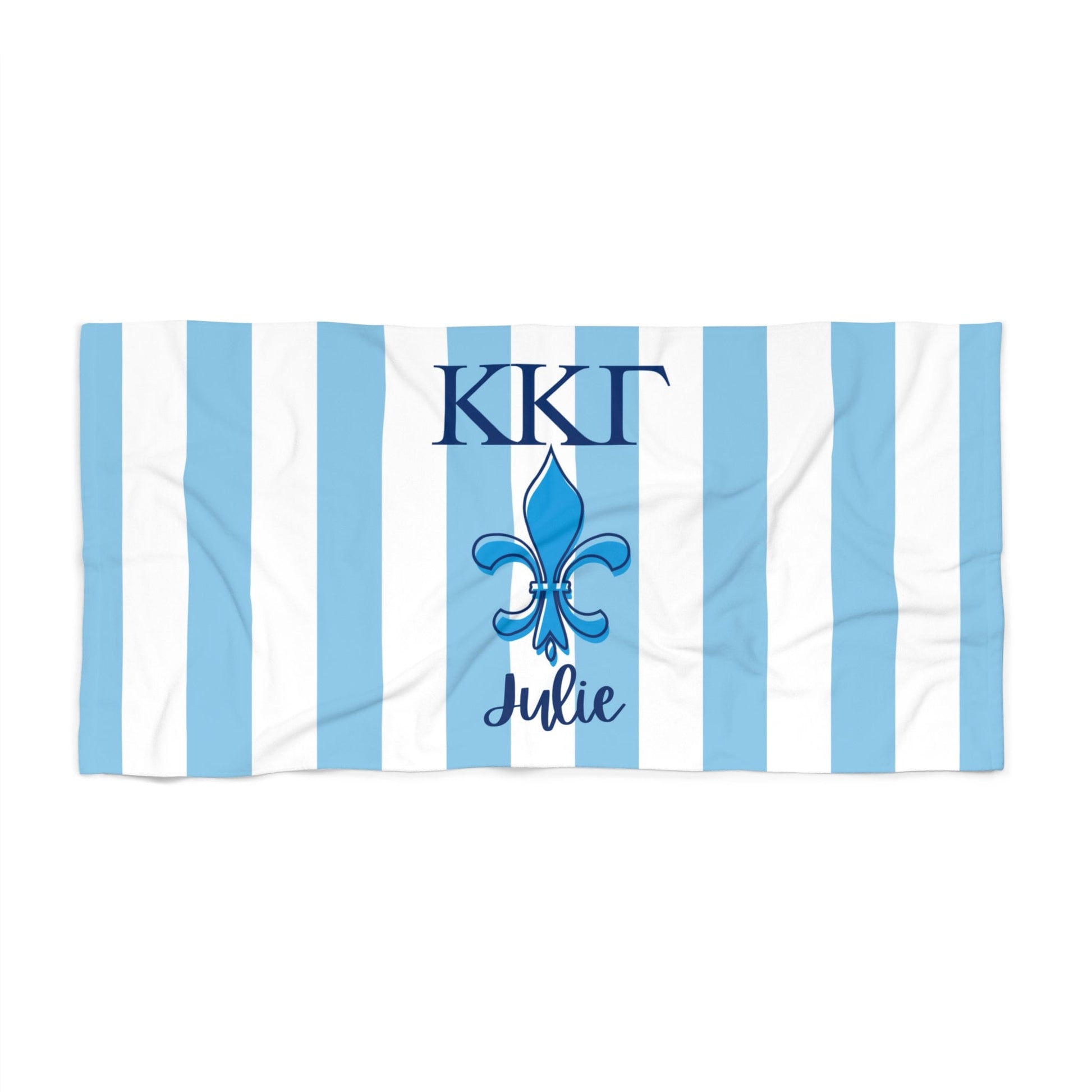 Kappa Kappa Gamma Personalized Striped Beach Towel - Ivy Society