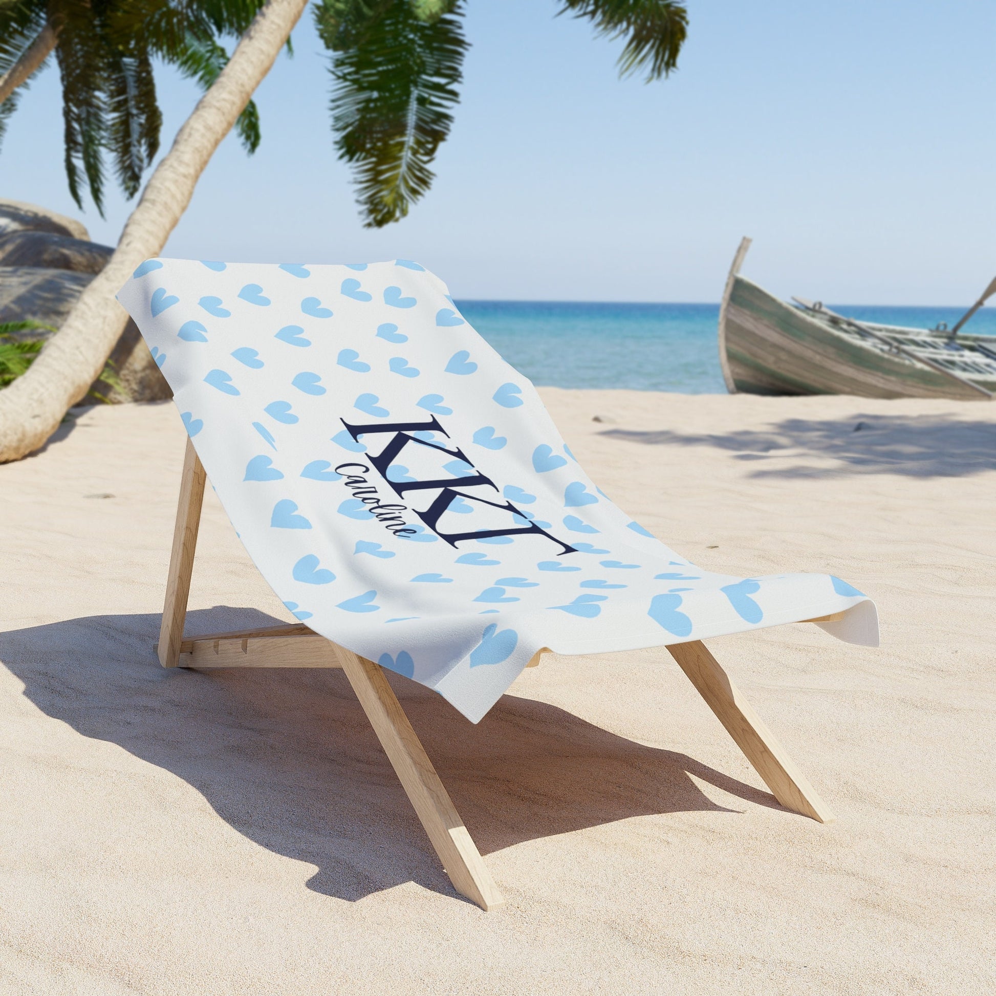 Kappa Kappa Gamma Sorority Personalized Heart Beach Towel - Ivy Society