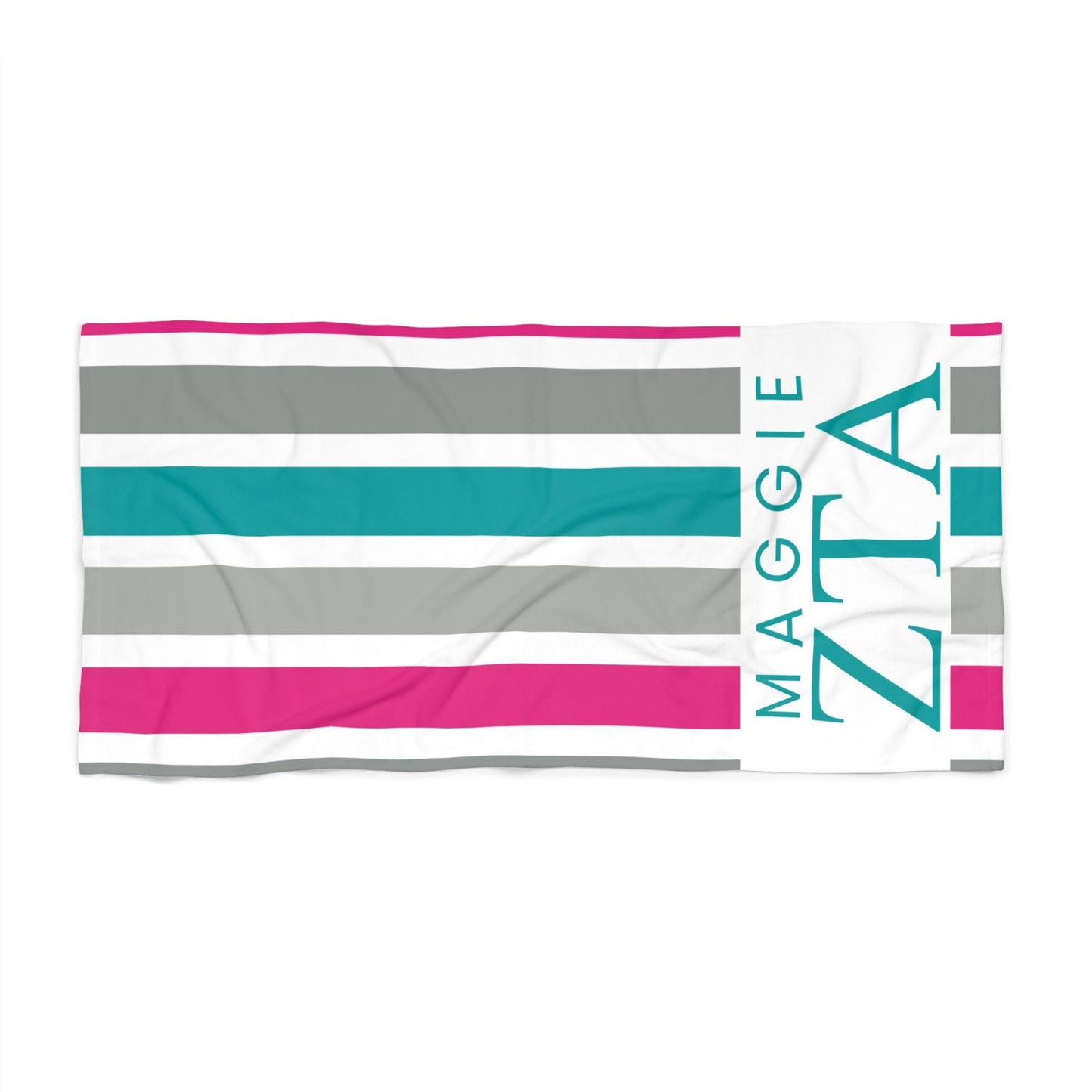 Personalized Zeta Tau Alpha Personalized Stripe Beach Towel - Ivy Society