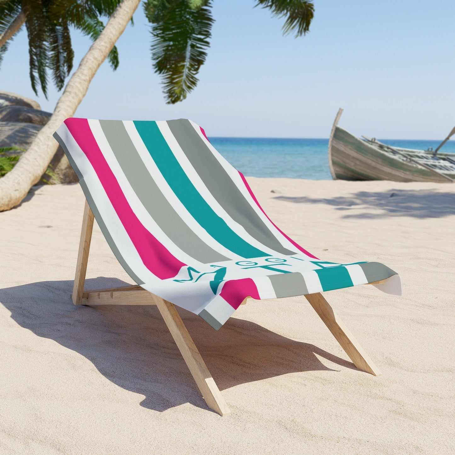 Personalized Zeta Tau Alpha Personalized Stripe Beach Towel - Ivy Society
