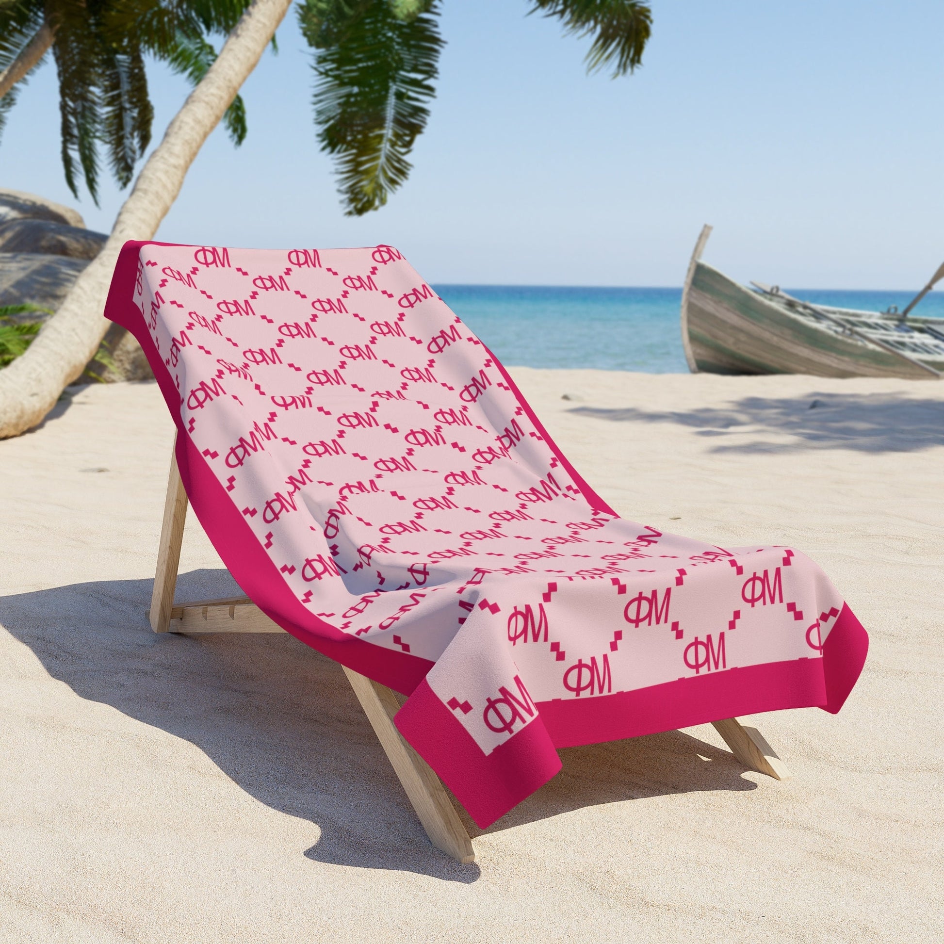 Phi Mu Print Beach Towel - Ivy Society