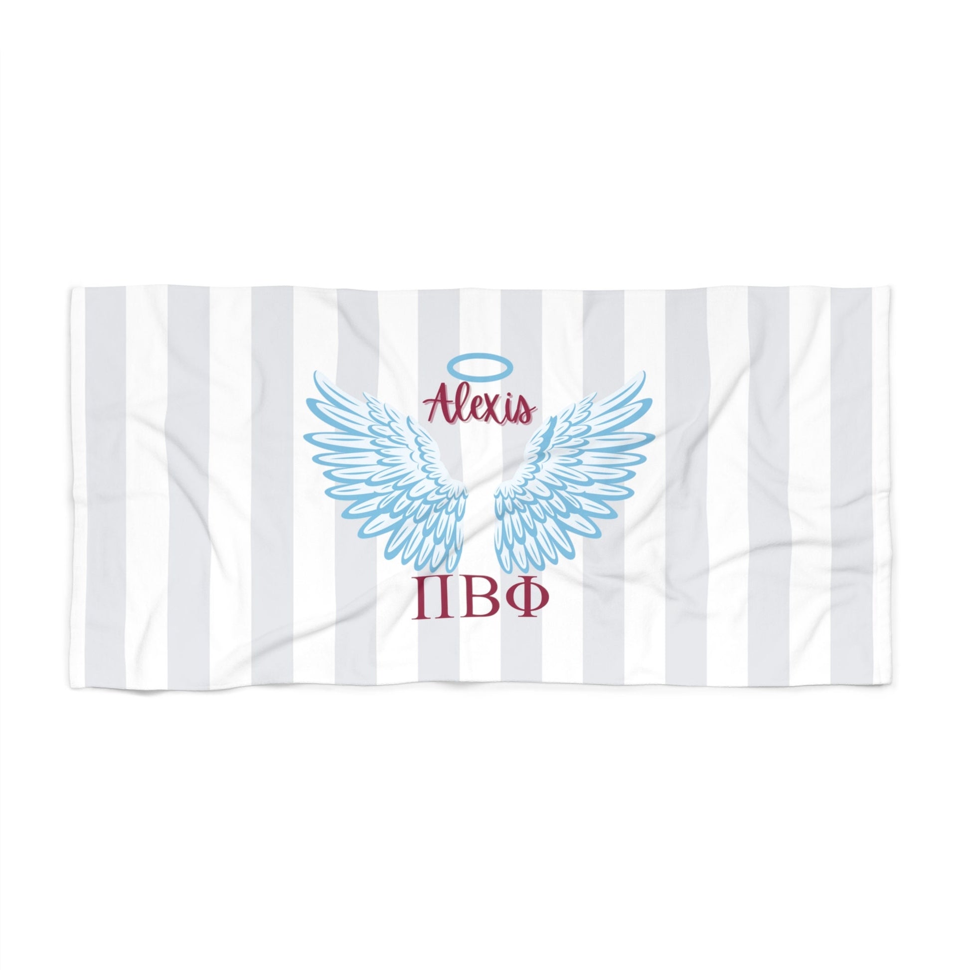Pi Beta Phi Personalized Angel Wing Beach Towel - Ivy Society