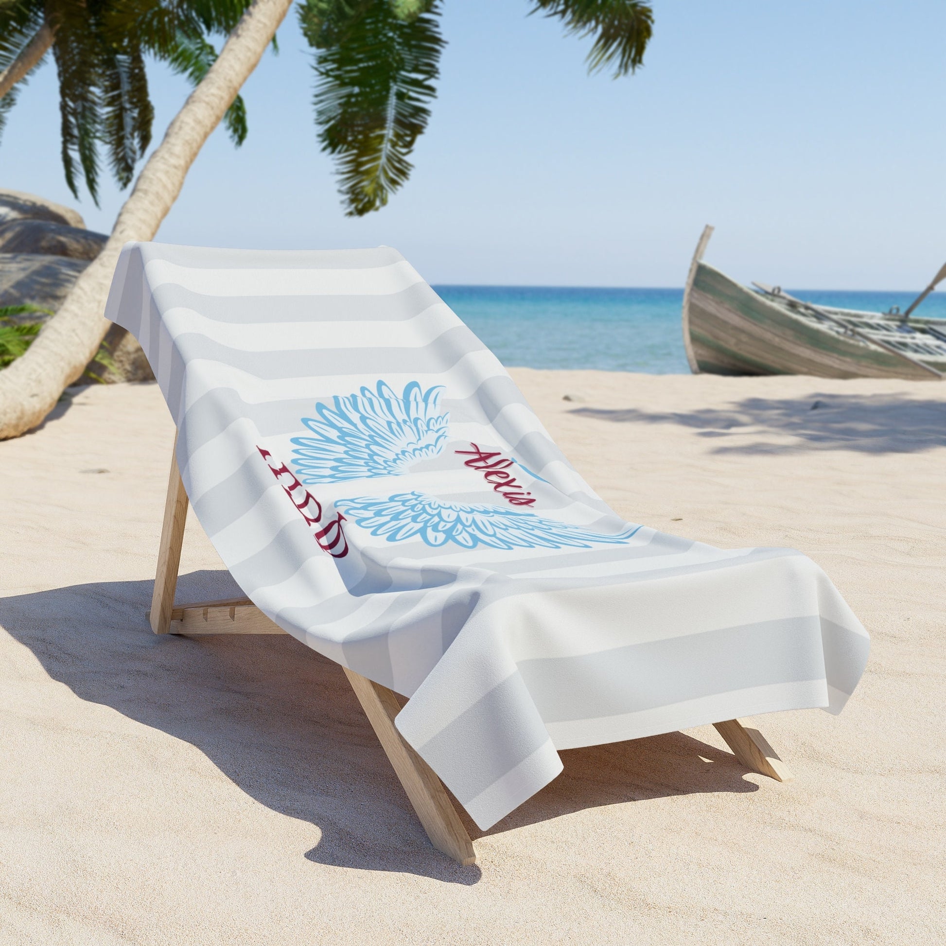 Pi Beta Phi Personalized Angel Wing Beach Towel - Ivy Society