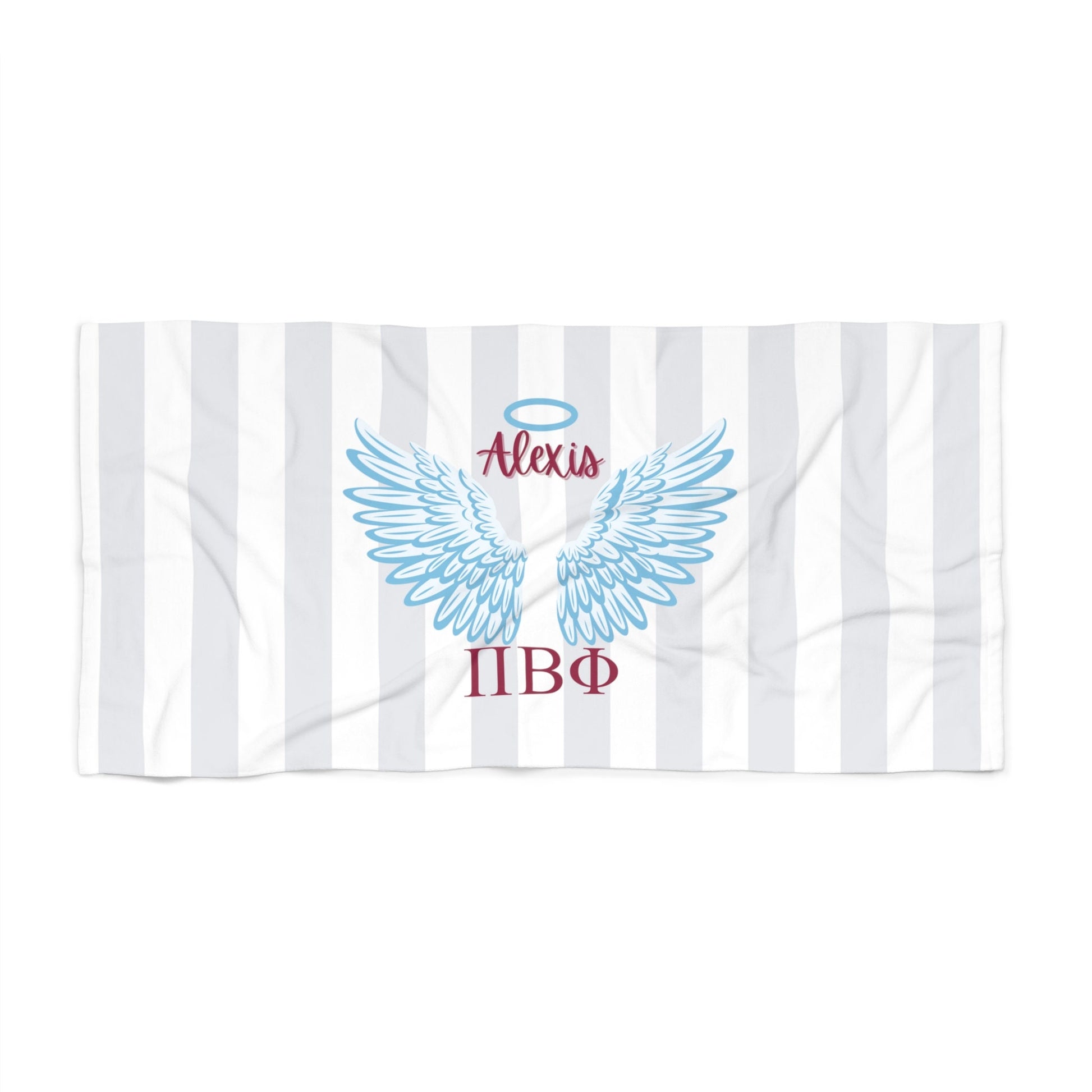 Pi Beta Phi Personalized Angel Wing Beach Towel - Ivy Society