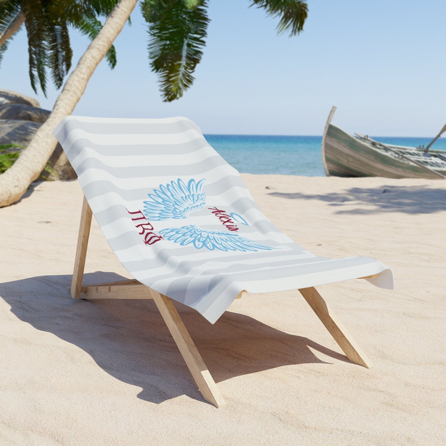 Pi Beta Phi Personalized Angel Wing Beach Towel - Ivy Society