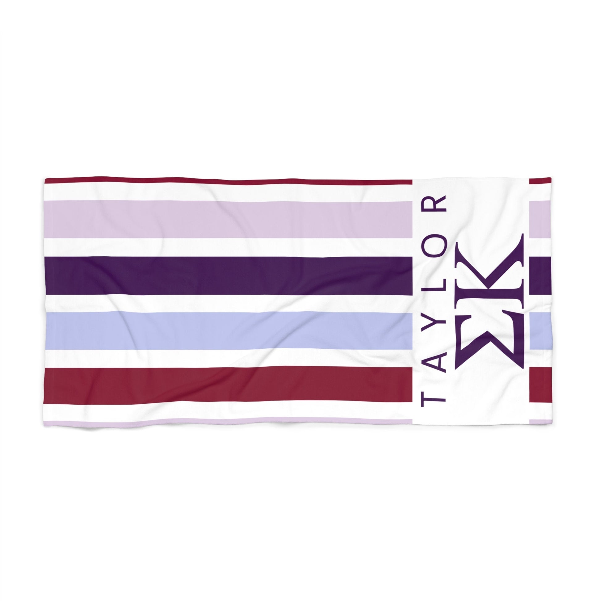 Sigma Kappa Personalized Stripe Beach Towel - Ivy Society