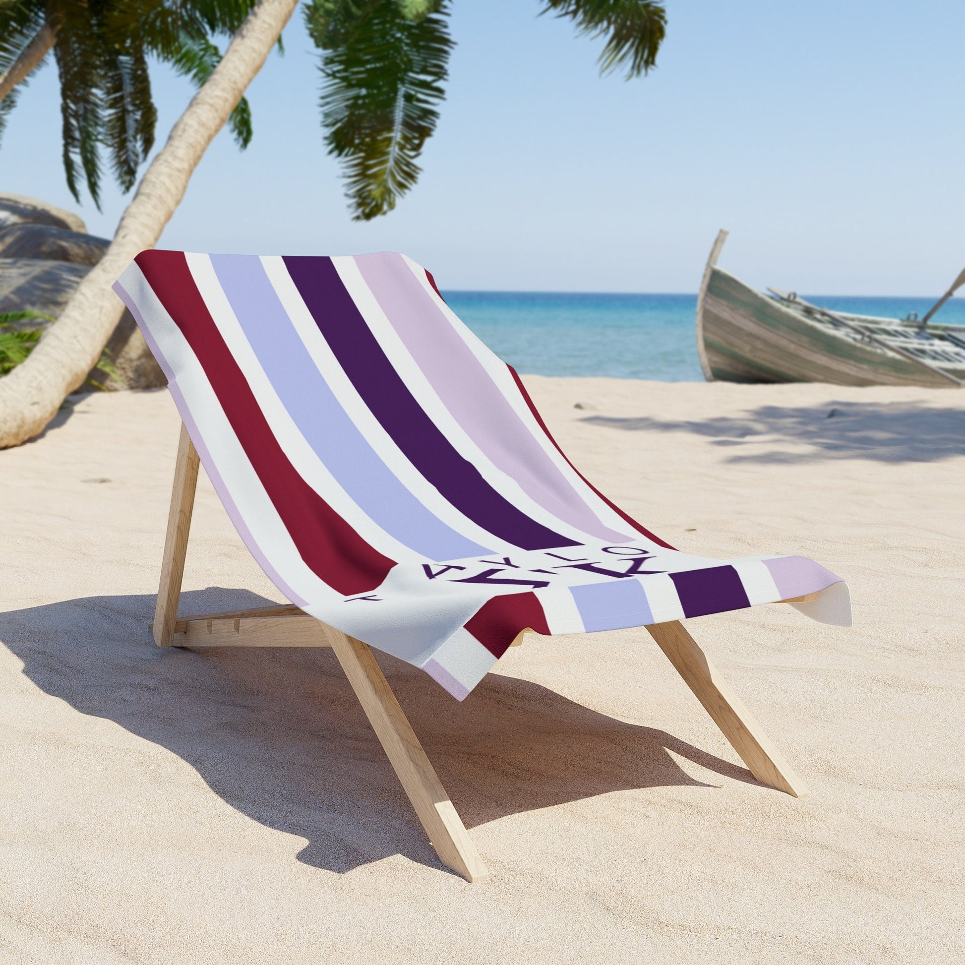 Sigma Kappa Personalized Stripe Beach Towel - Ivy Society