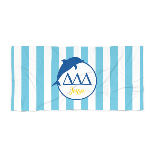 Tri Delta Personalized Beach Towel - Ivy Society