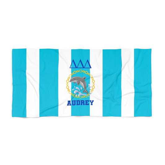Tri Delta Personalized Dolphin Beach Towel - Ivy Society