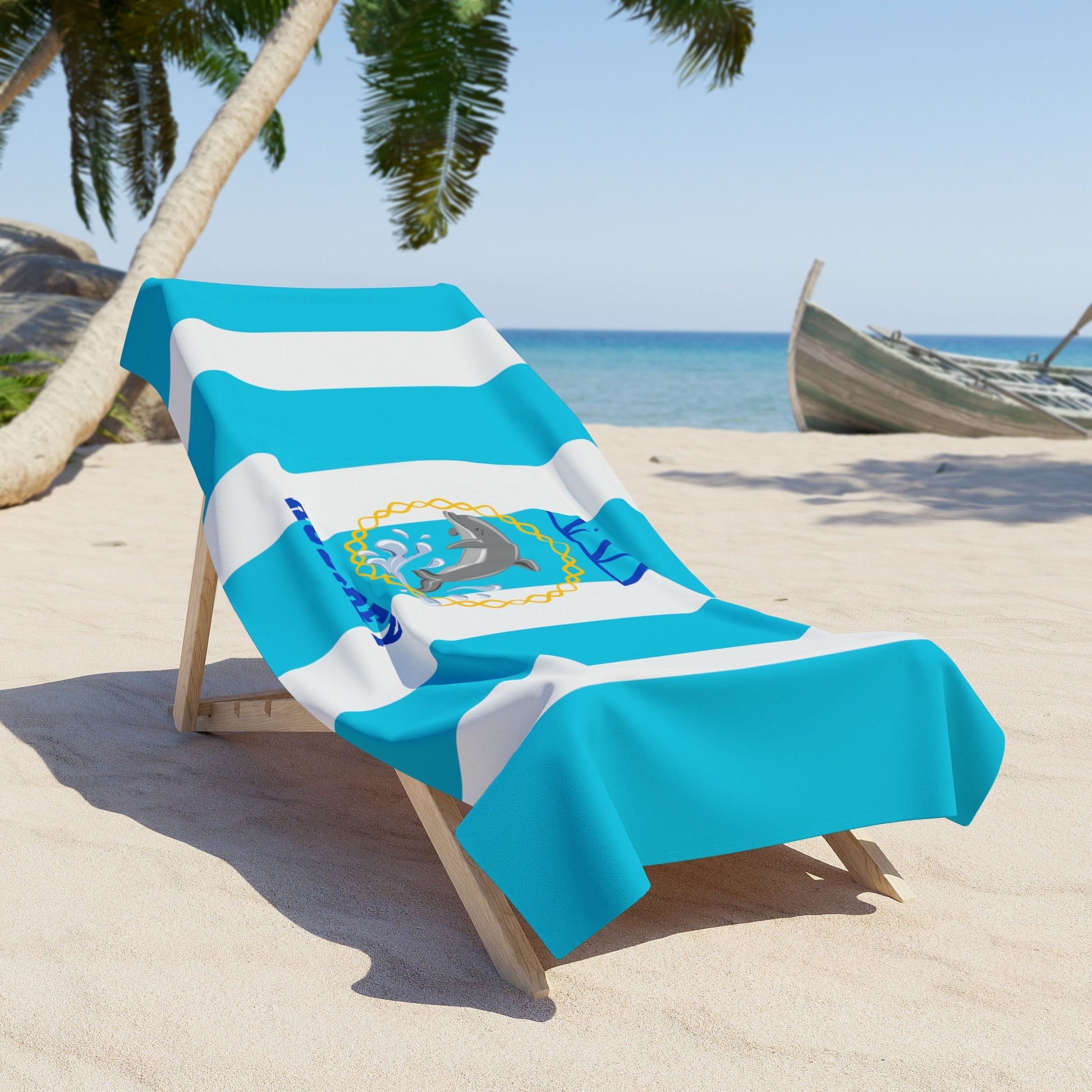 Tri Delta Personalized Dolphin Beach Towel - Ivy Society