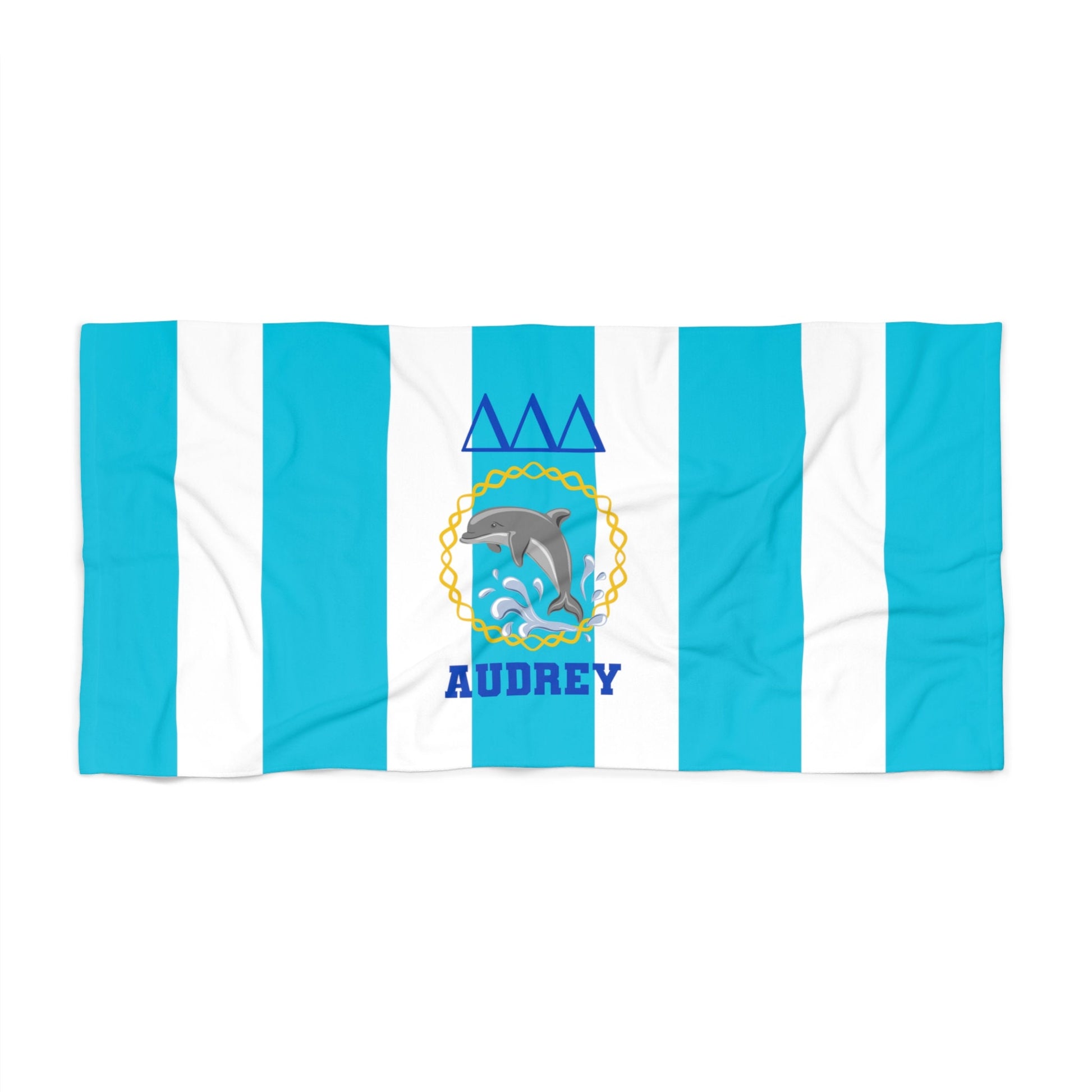 Tri Delta Personalized Dolphin Beach Towel - Ivy Society