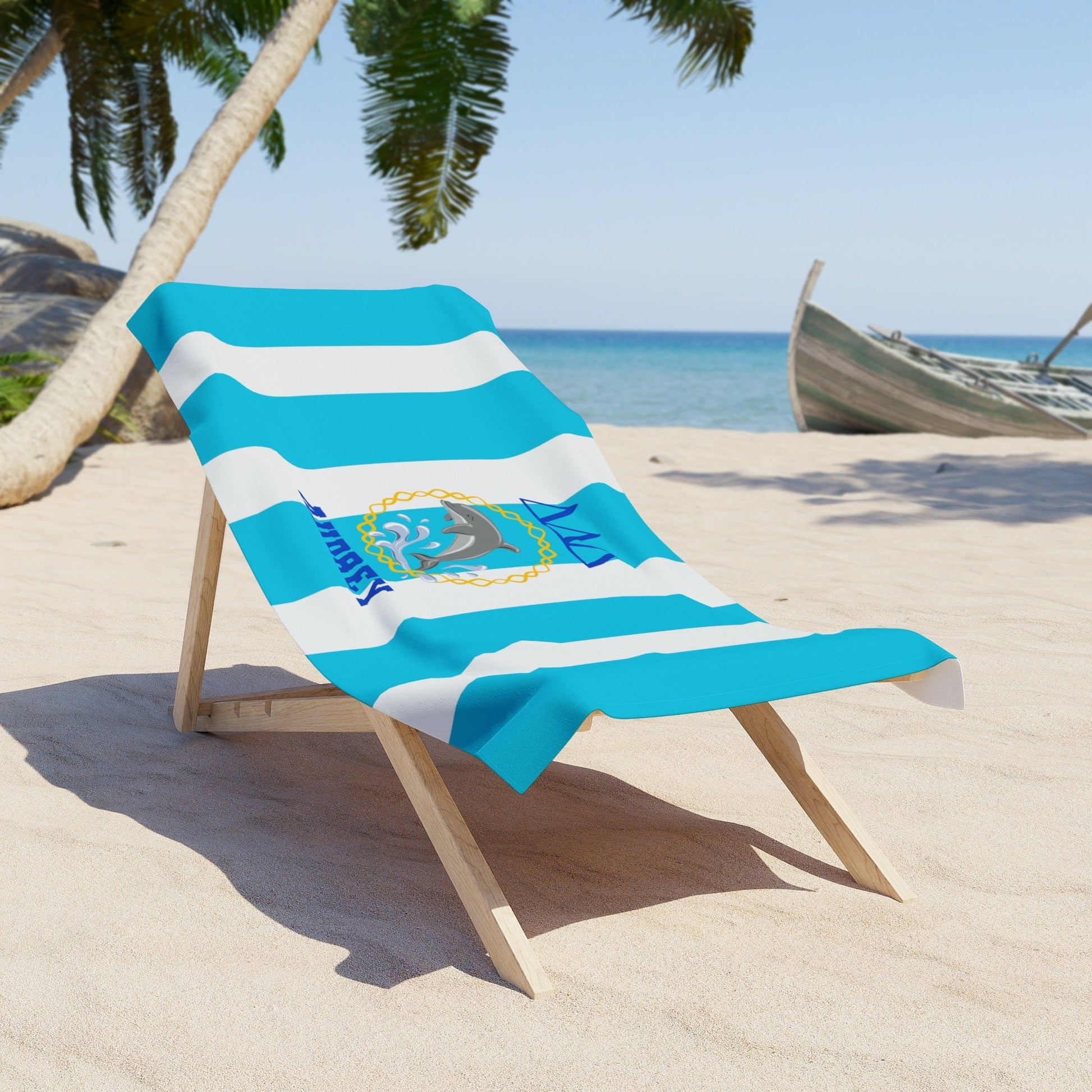 Tri Delta Personalized Dolphin Beach Towel - Ivy Society