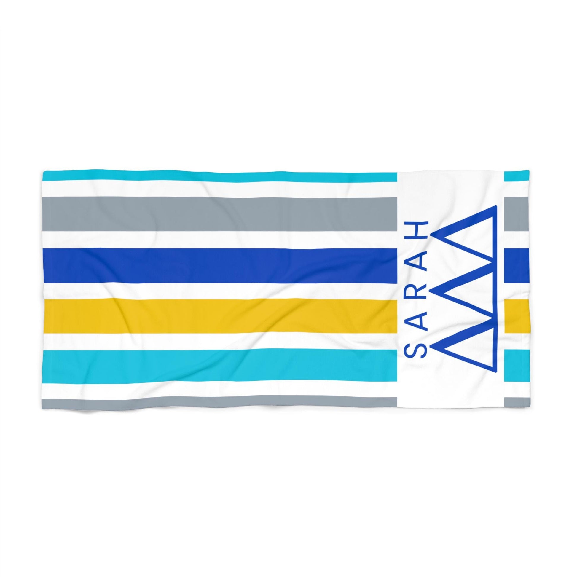 Tri Delta Personalized  Stripe Beach Towel - Ivy Society