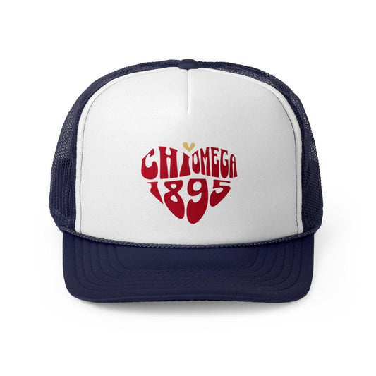 Chi Omega Heart Trucker Hat - Ivy Society