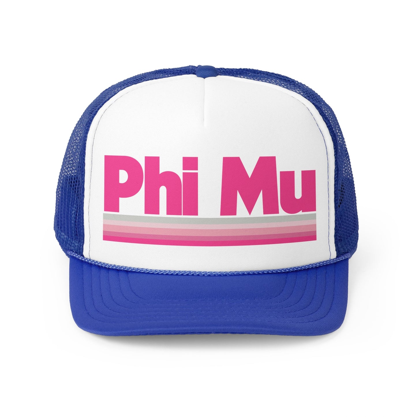Phi Mu Retro Stripe Trucker Hat - Ivy Society
