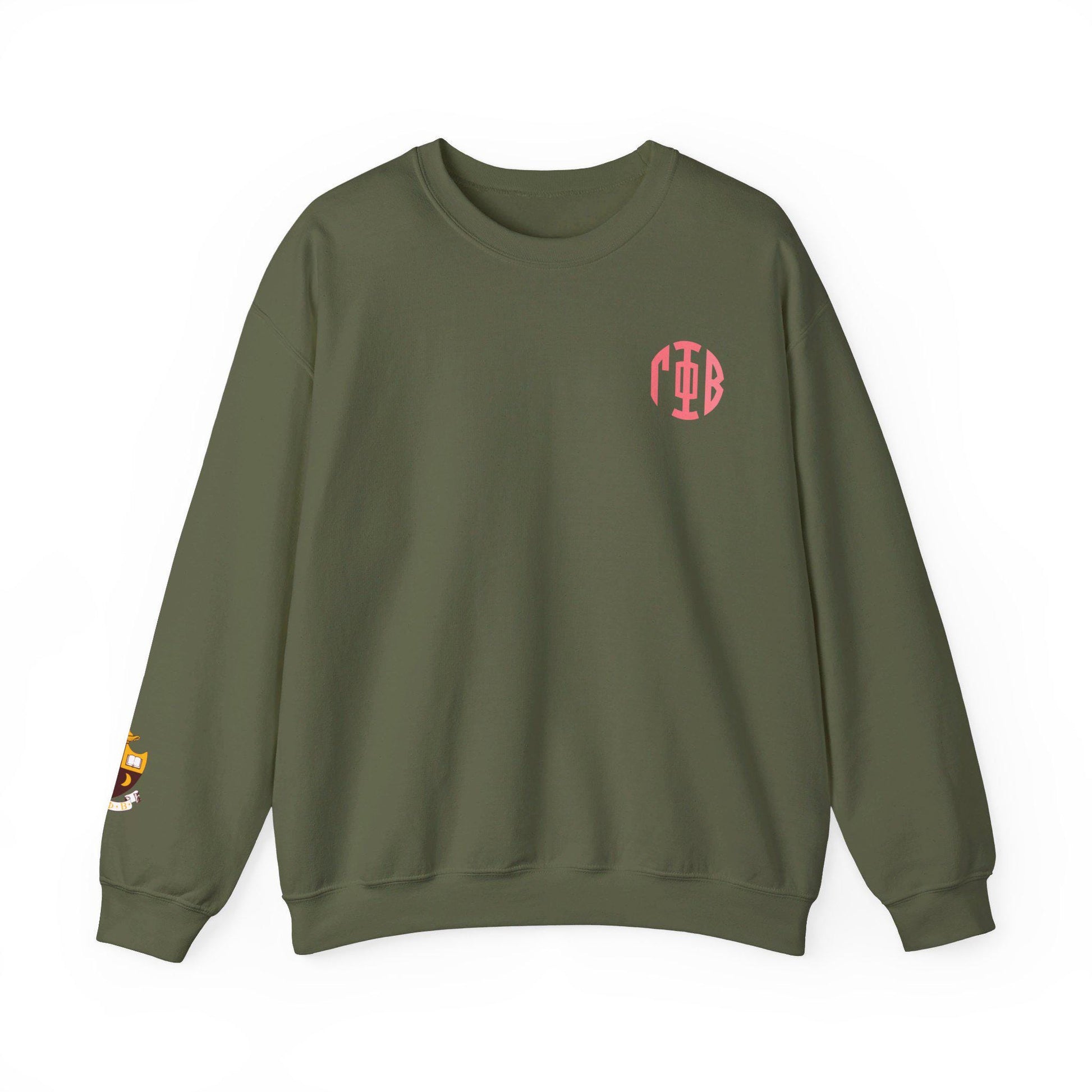 Gamma Phi Beta Monogram Crest Sleeve Sweatshirt - Ivy Society