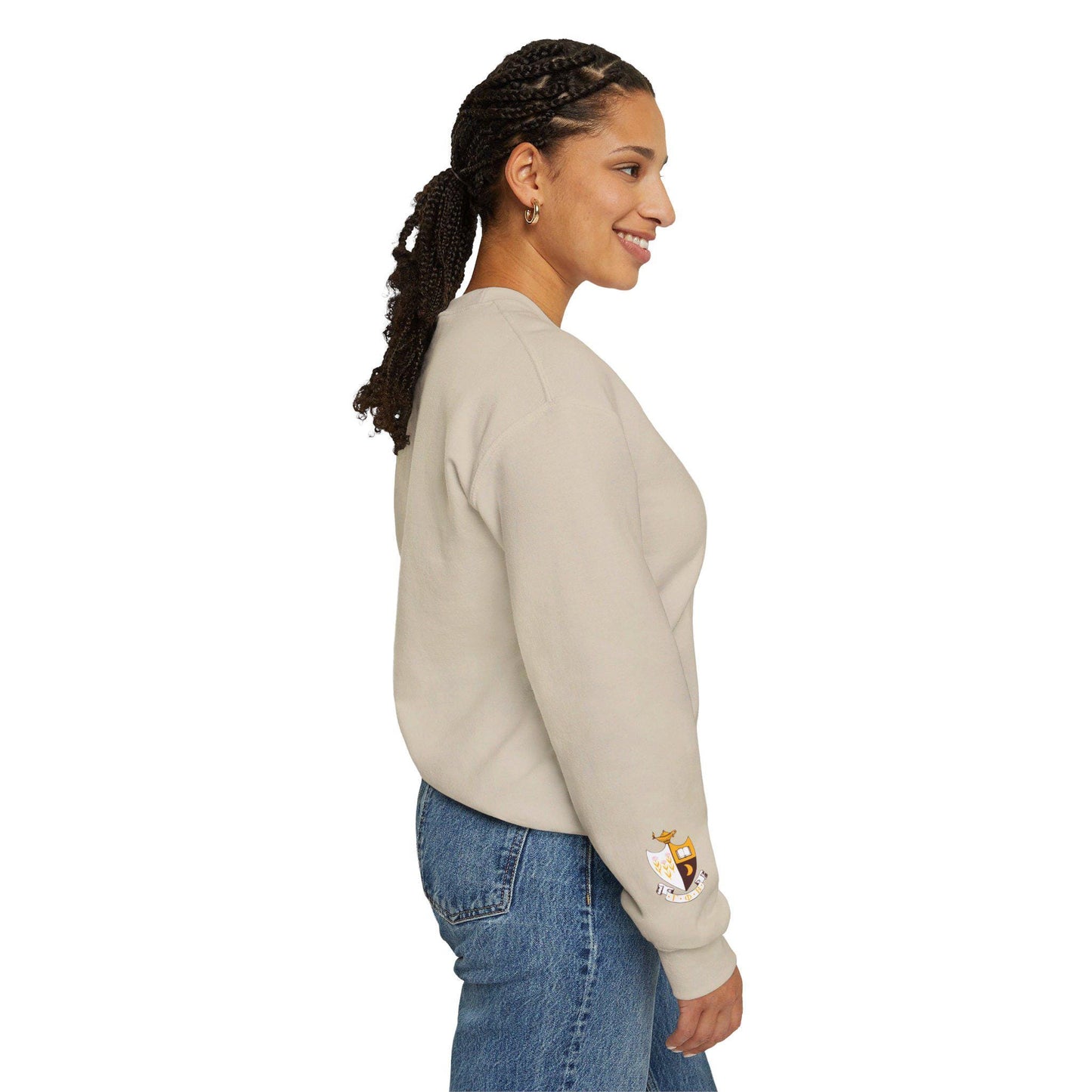 Gamma Phi Beta Monogram Crest Sleeve Sweatshirt - Ivy Society