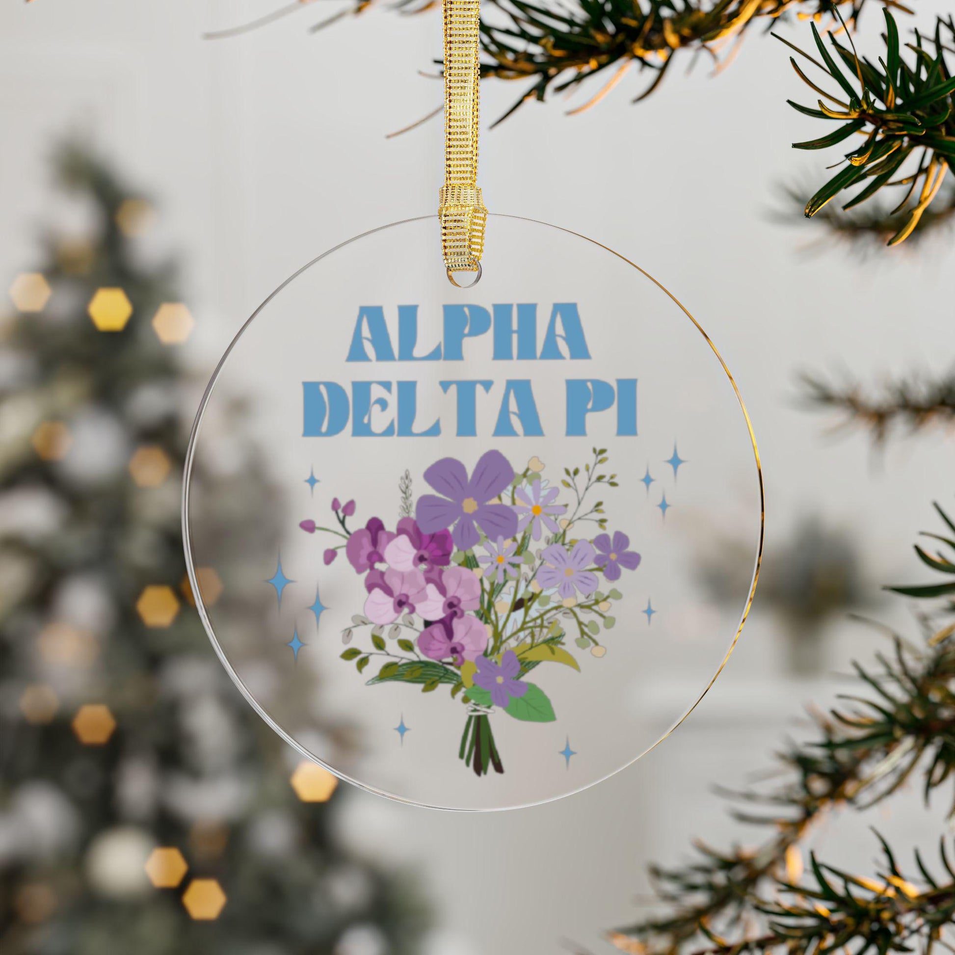 Alpha Delta Pi Bouquet Ornament - Ivy Society