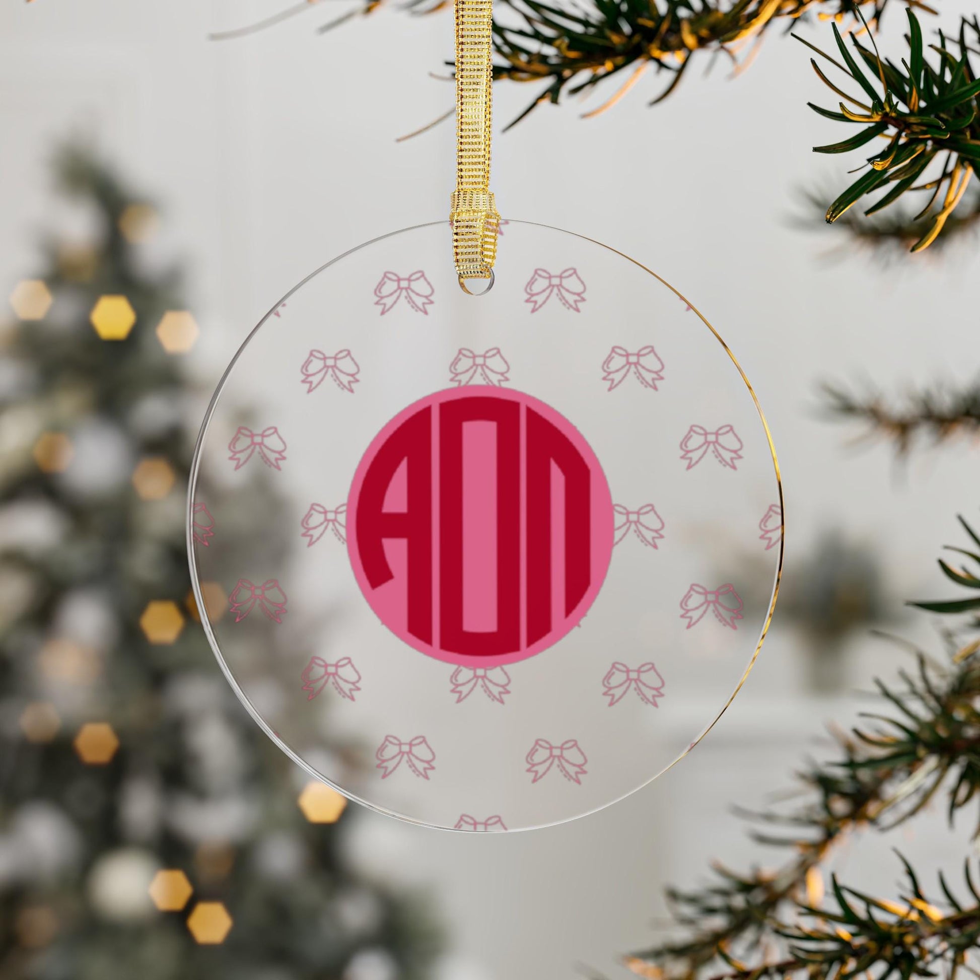 Alpha Omicron Pi Bow Ornament - Ivy Society