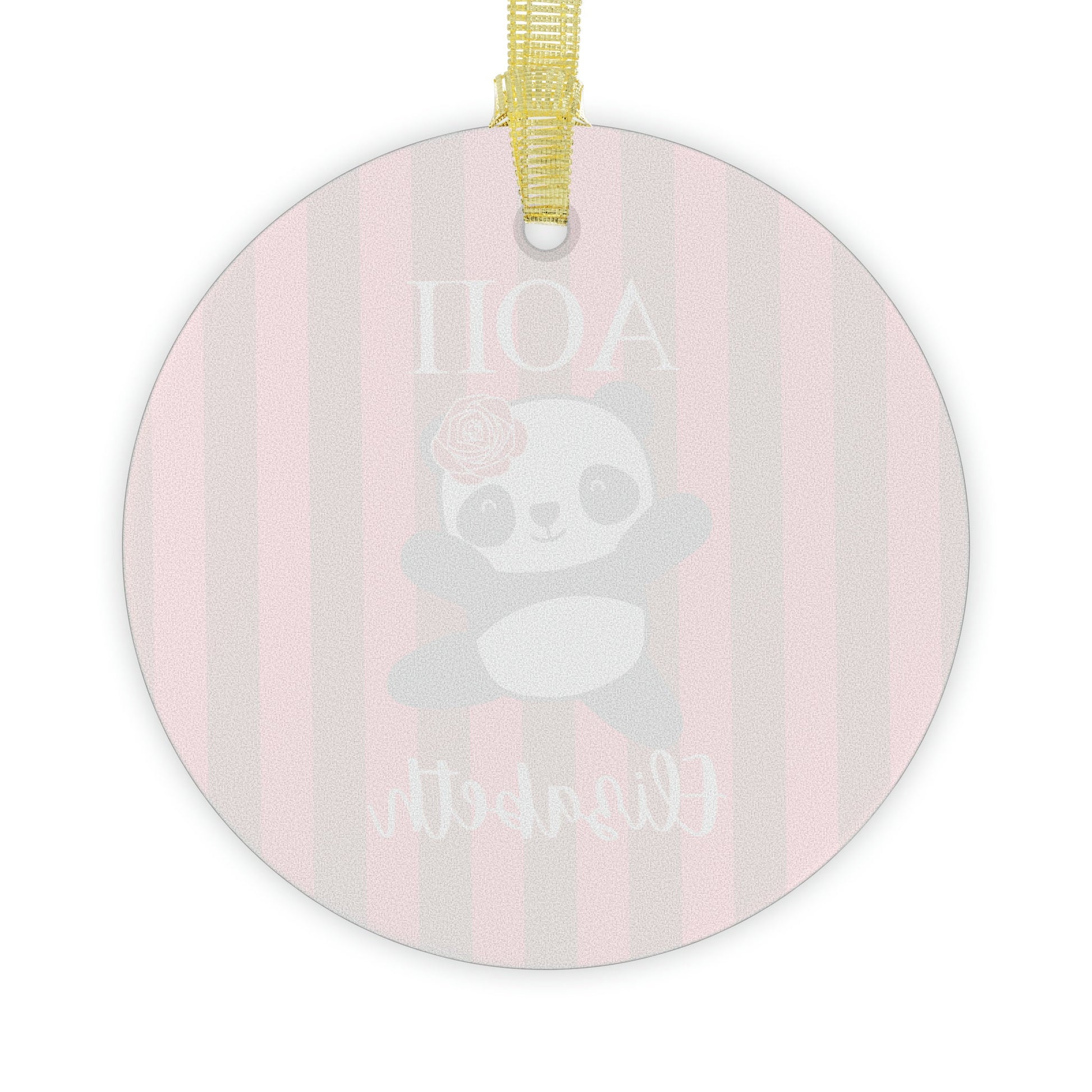 Alpha Omicron Pi Personalized Panda Ornament - Ivy Society