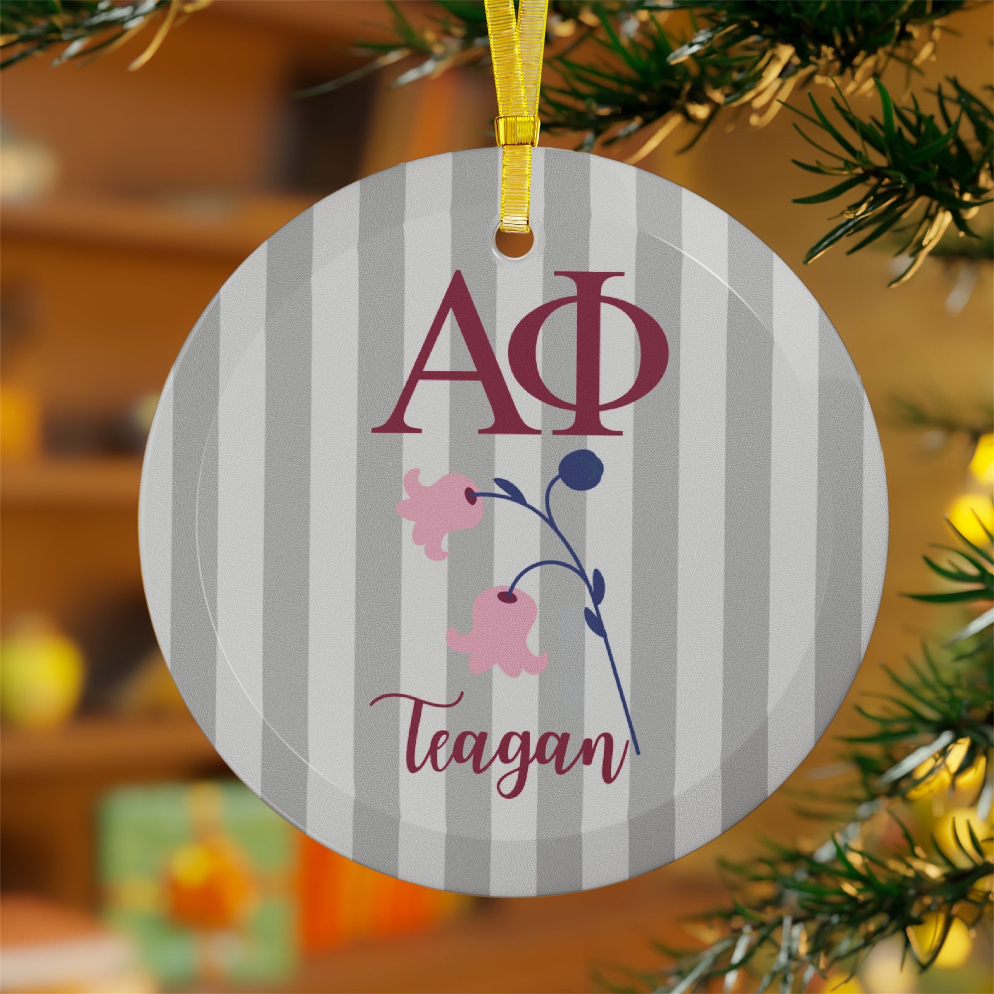Alpha Phi Personalized Lily Ornament - Ivy Society
