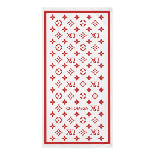Chi Omega Design Beach Towel - Ivy Society