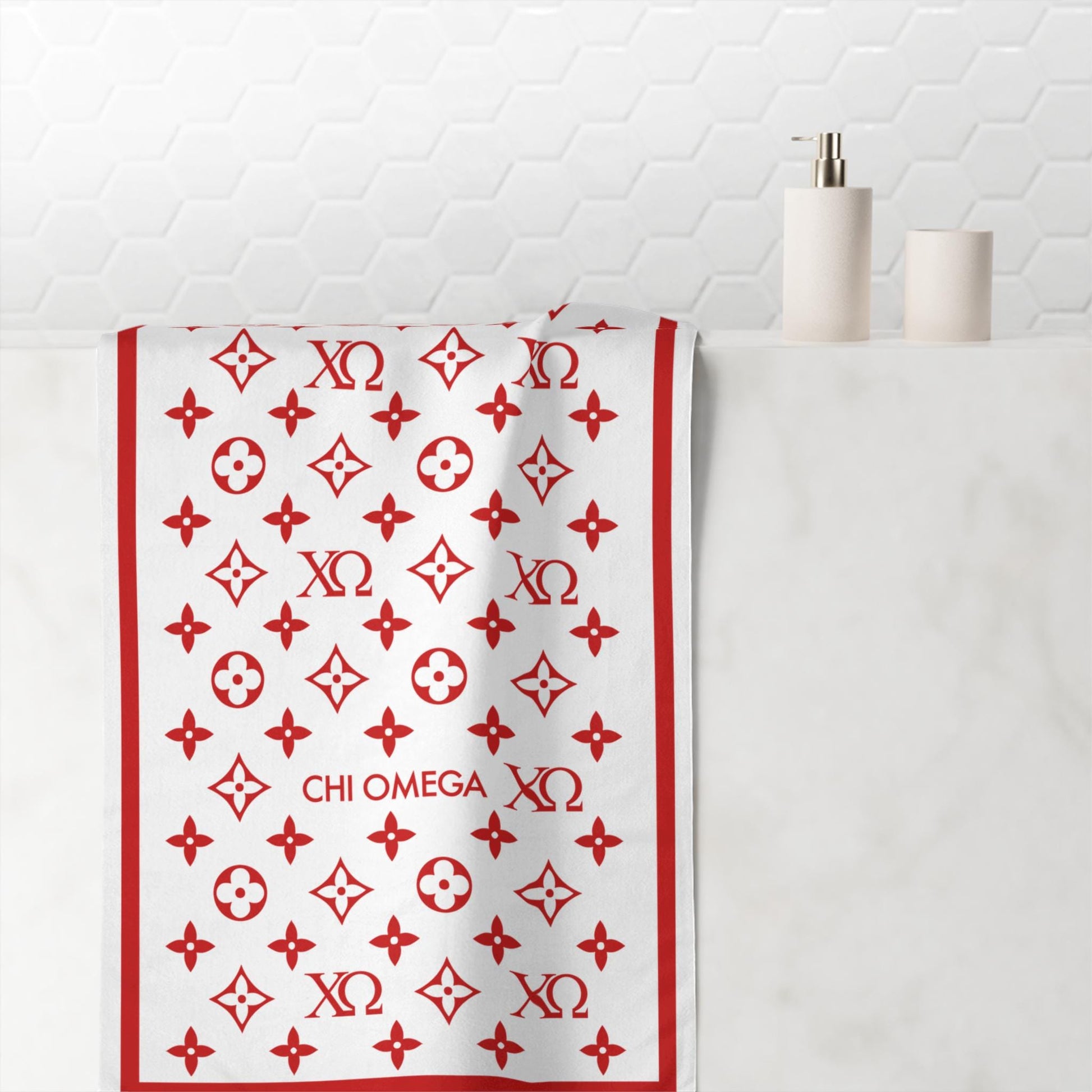 Chi Omega Design Beach Towel - Ivy Society