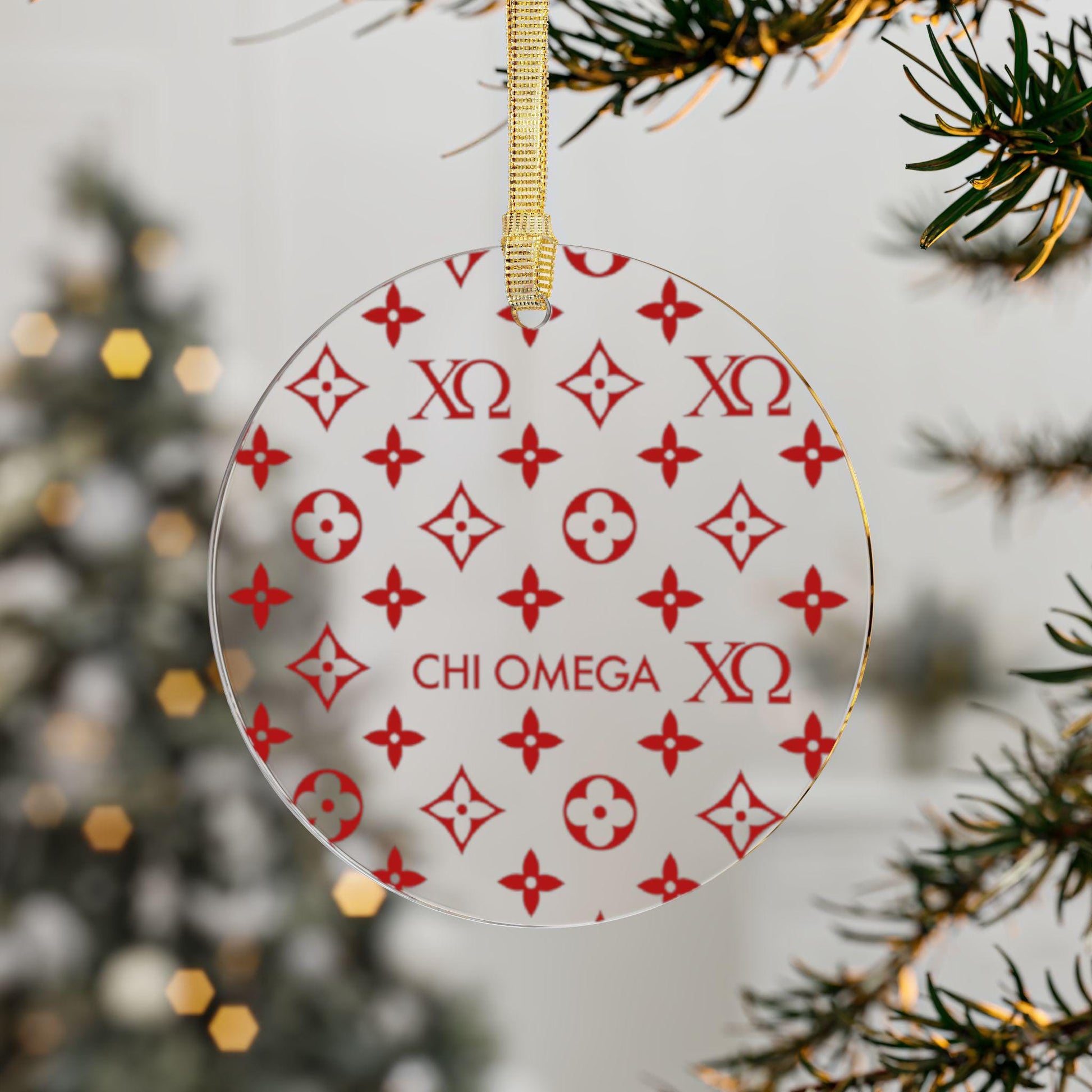 Chi Omega Design Ornament - Ivy Society