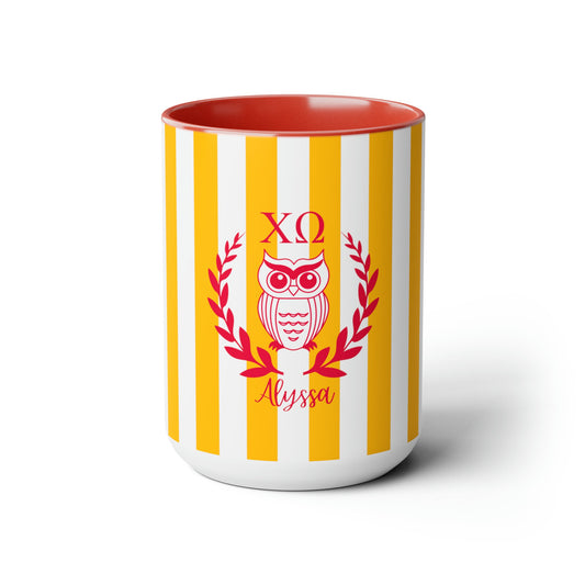 Chi Omega Personalized Owl Mug - Ivy Society