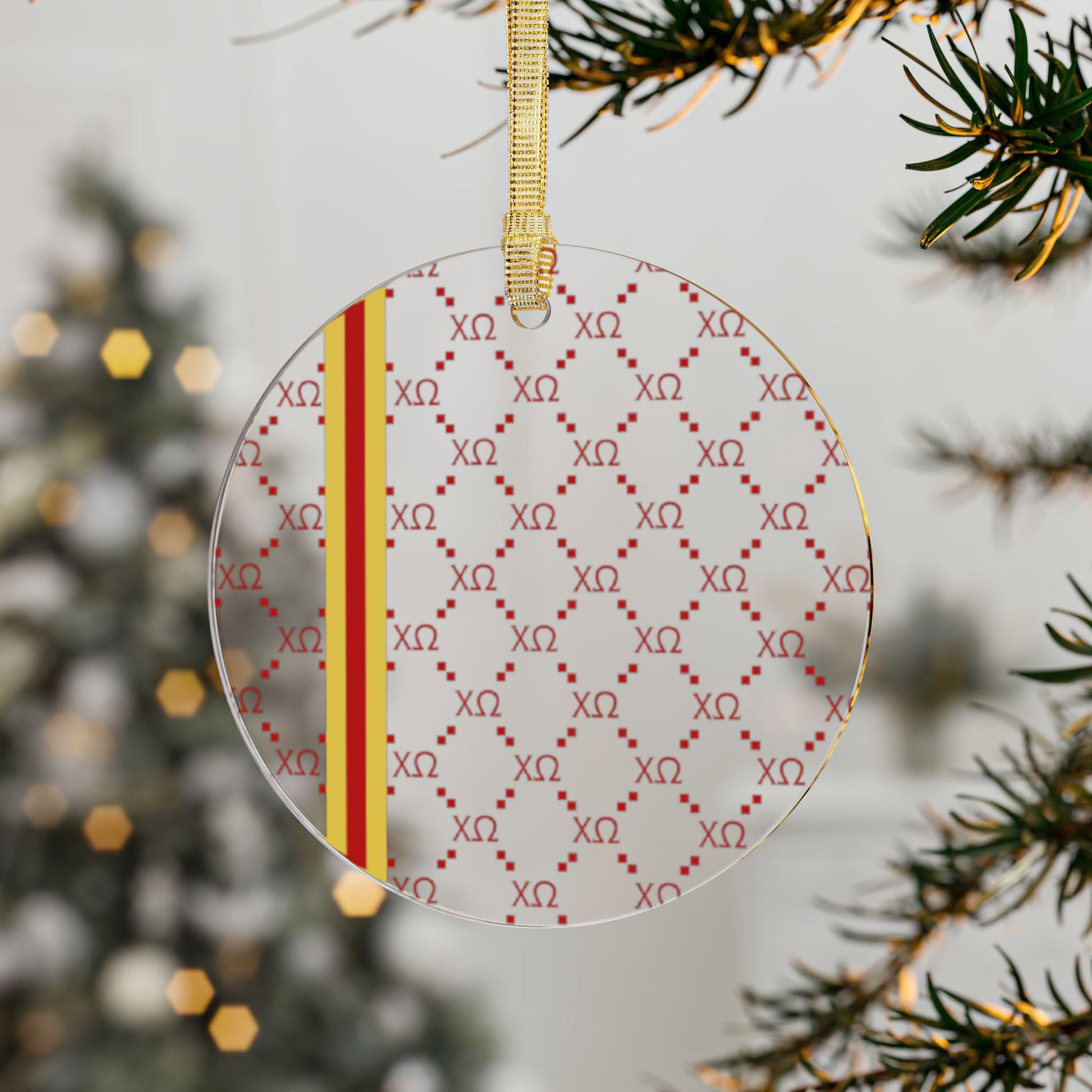 Chi Omega Print Ornament - Ivy Society