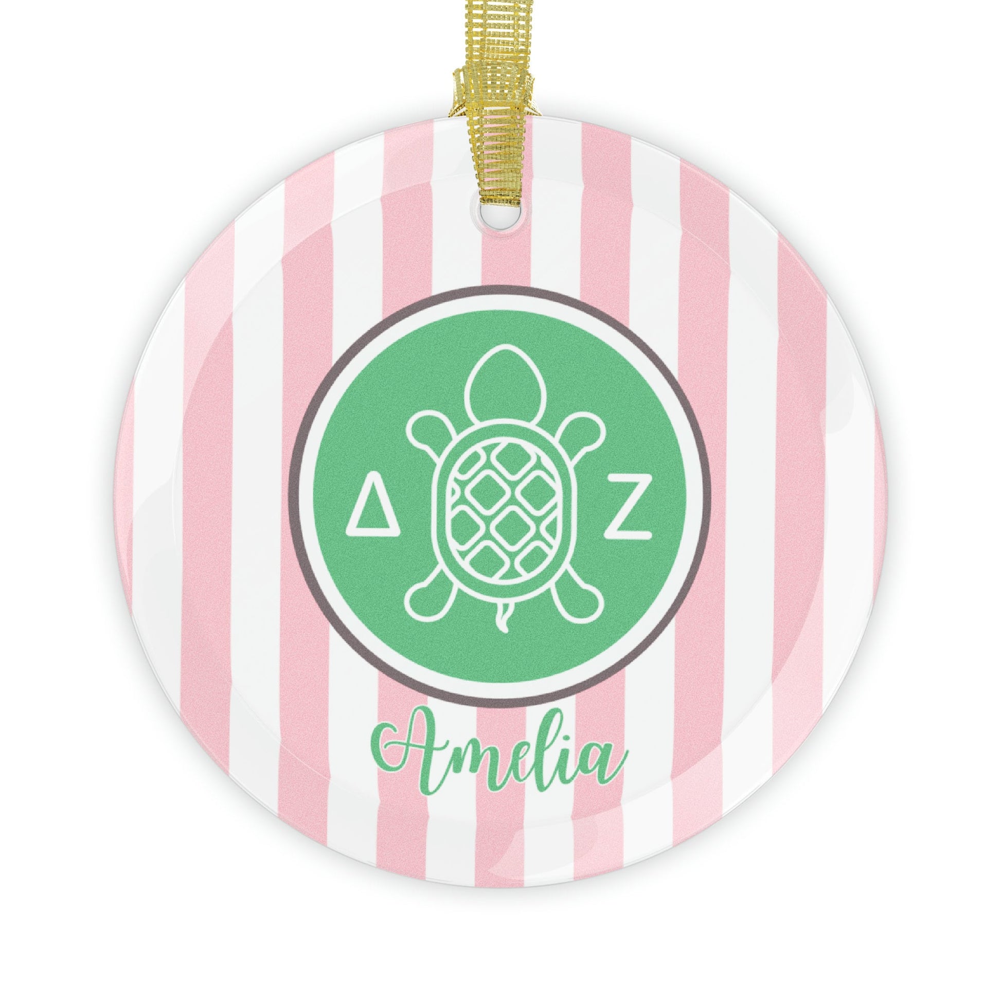 Delta Zeta Personalized Turtle Ornament - Ivy Society