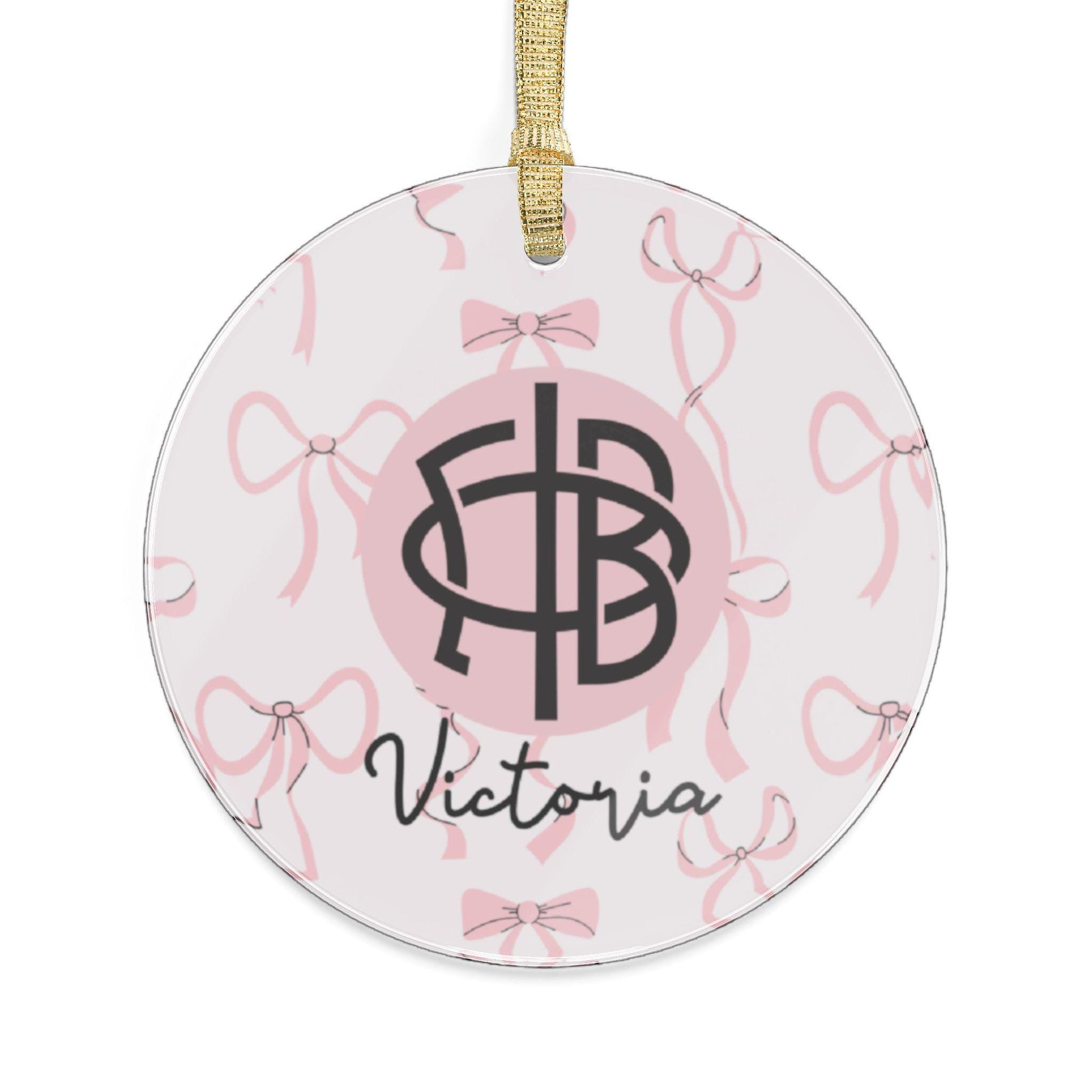 Gamma Phi Beta Personalized Bow Ornament - Ivy Society