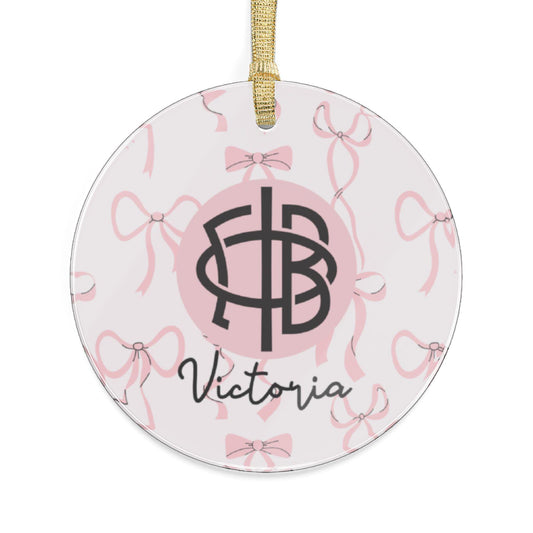 Gamma Phi Beta Personalized Bow Ornament - Ivy Society