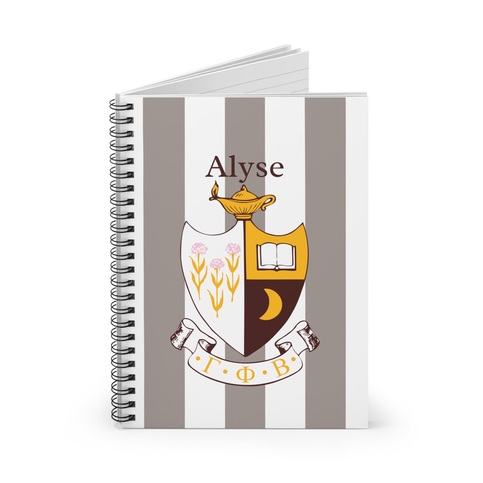 Gamma Phi Beta Personalized Crest Notebook - Ivy Society